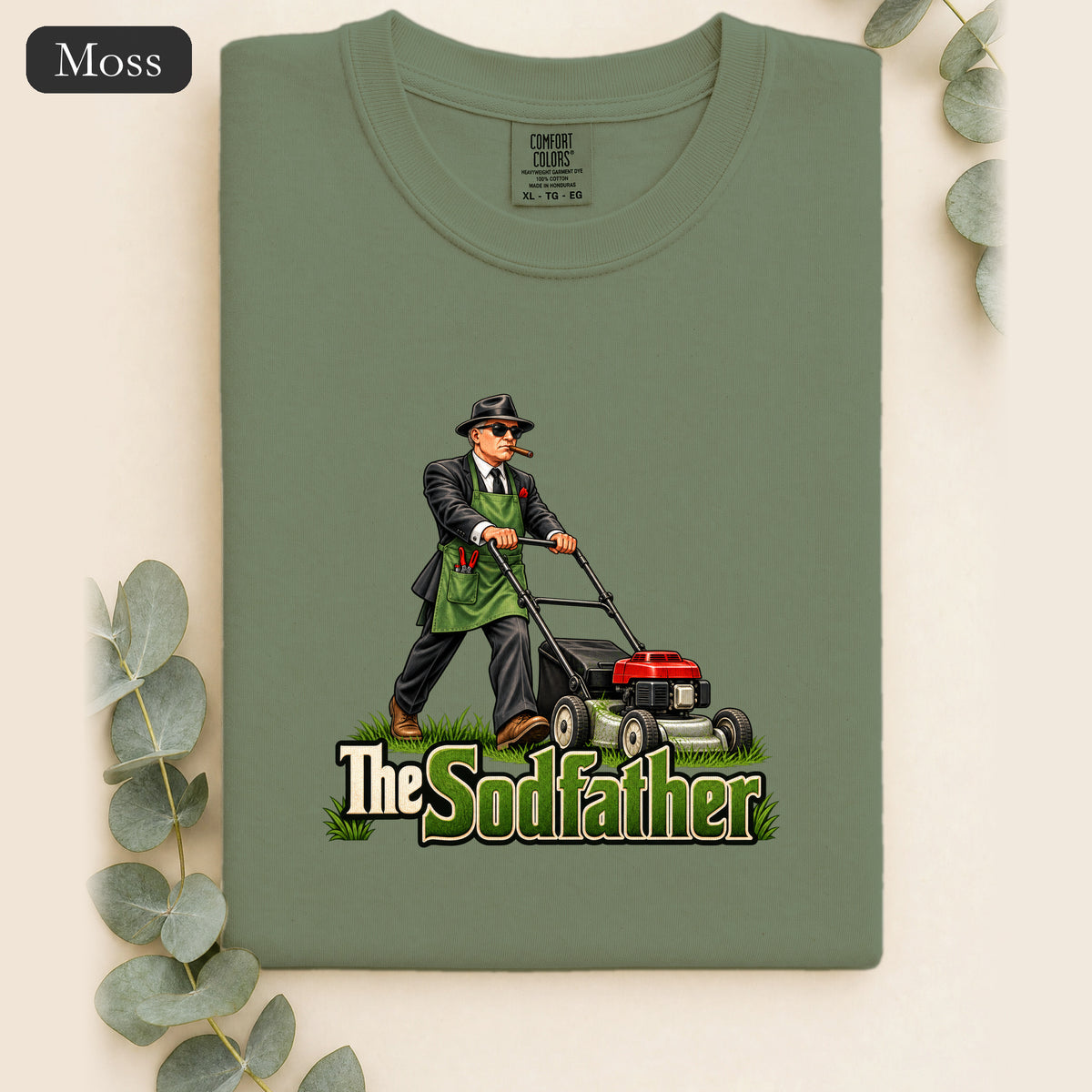 The Sodfather lawn mower illustration Shirt | Gardening humor