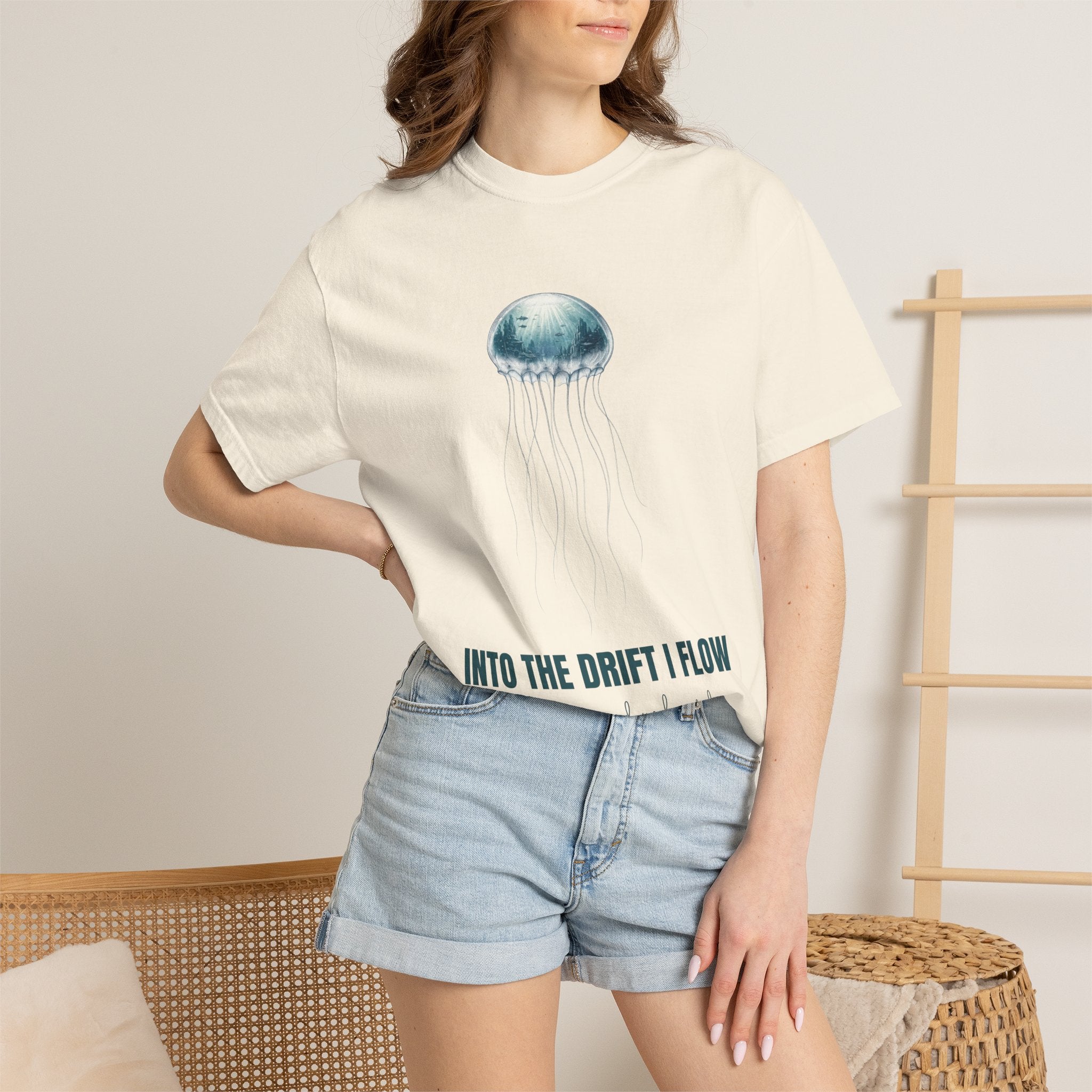 Into the Drift I Flow Shirt, Jellyfish Double Exposure Tee, Ocean Diver Sea Life Gift, Nautical Marine Sweatshirt