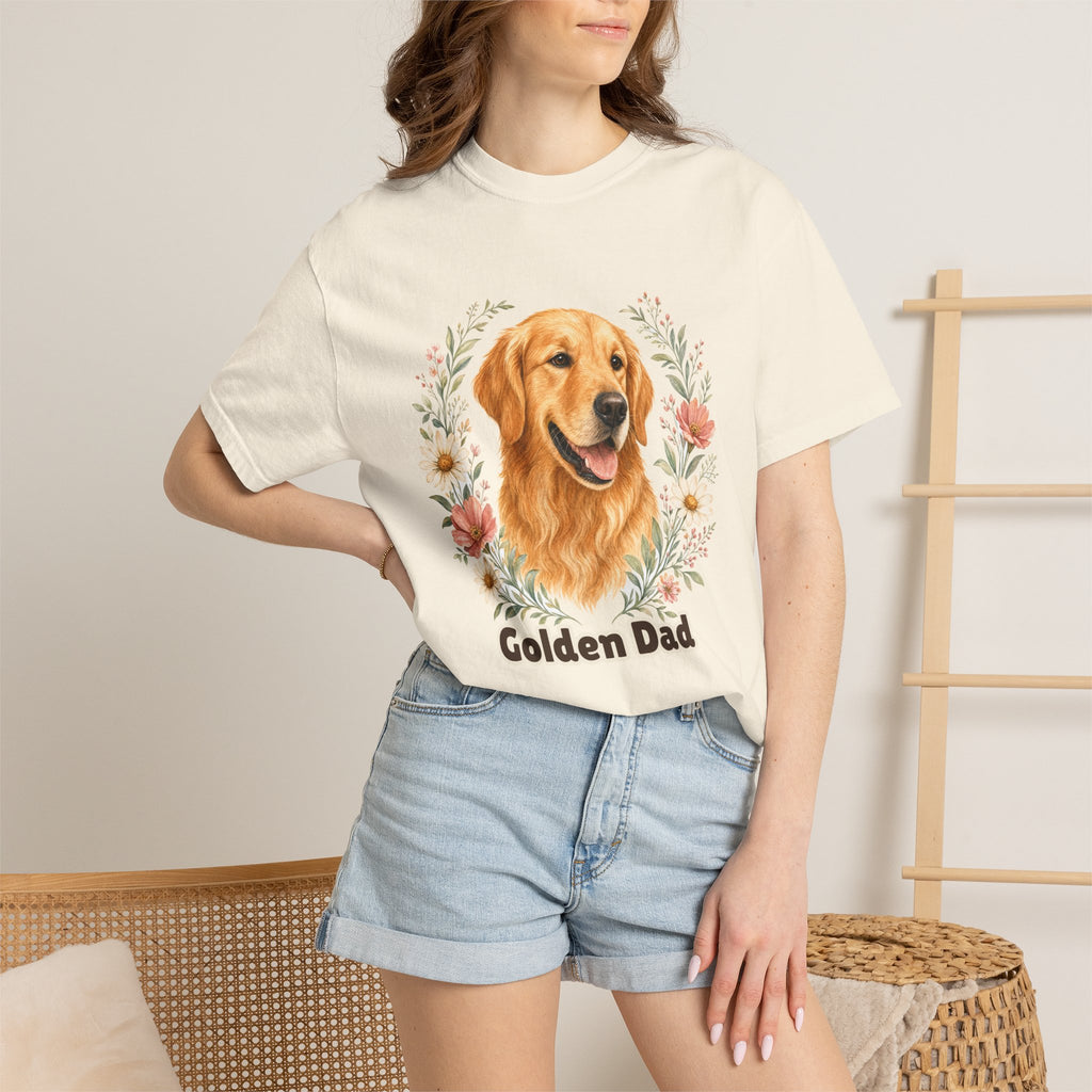 Golden Retriever Dad Shirt, Golden Dad Tee, Dog Dad Gift, Wildflower Dog Lover Sweatshirt, Cute Dog Owner Gift