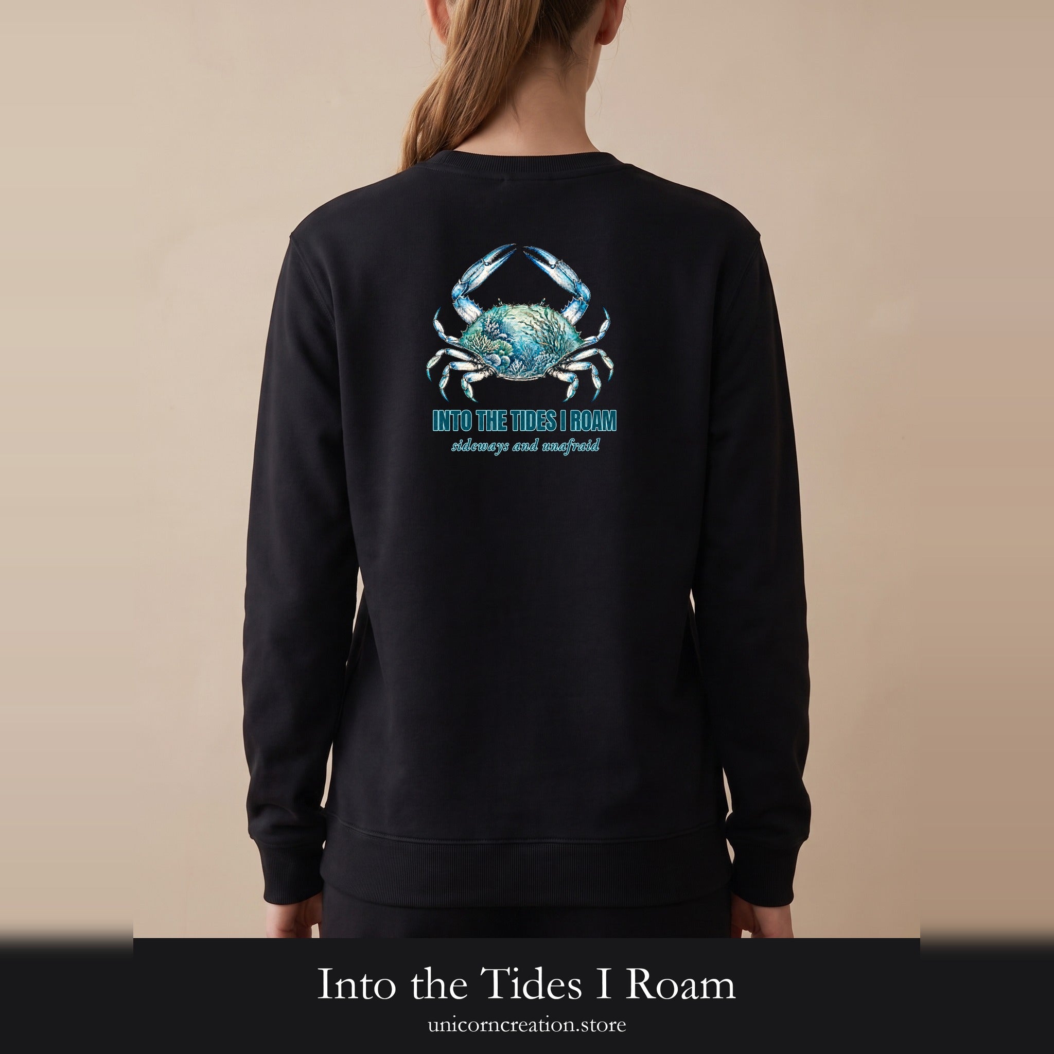 Into the Tides I Roam Shirt, Blue Crab Double Exposure Tee, Ocean Beach Coastal Lover Gift, Nautical Sea Life Sweatshirt