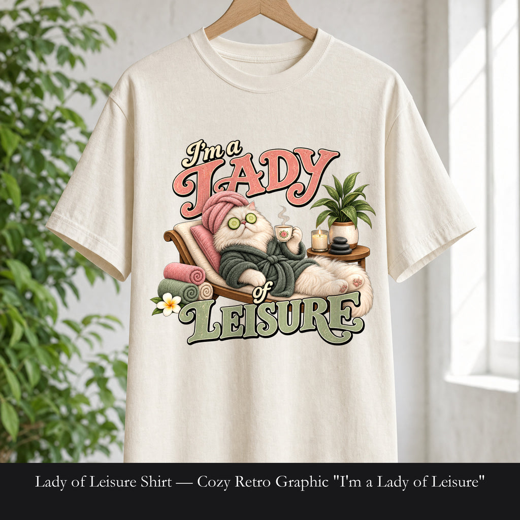 Lady of Leisure Shirt — Cozy Retro Graphic "I'm a Lady of Leisure"