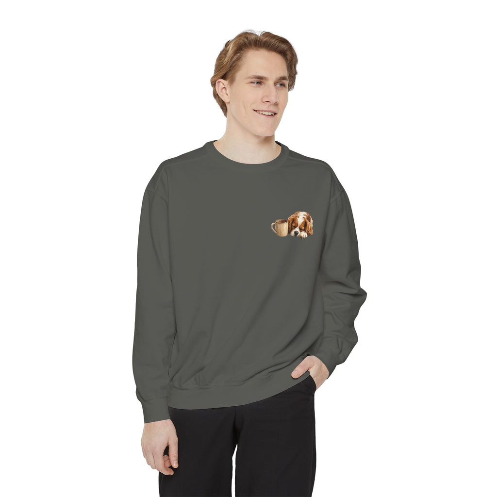 Mornings Are Evil Shirt, Funny Lazy Dog Coffee Tee, Not a Morning Person Gift, Painterly Dog Lover Sweatshirt