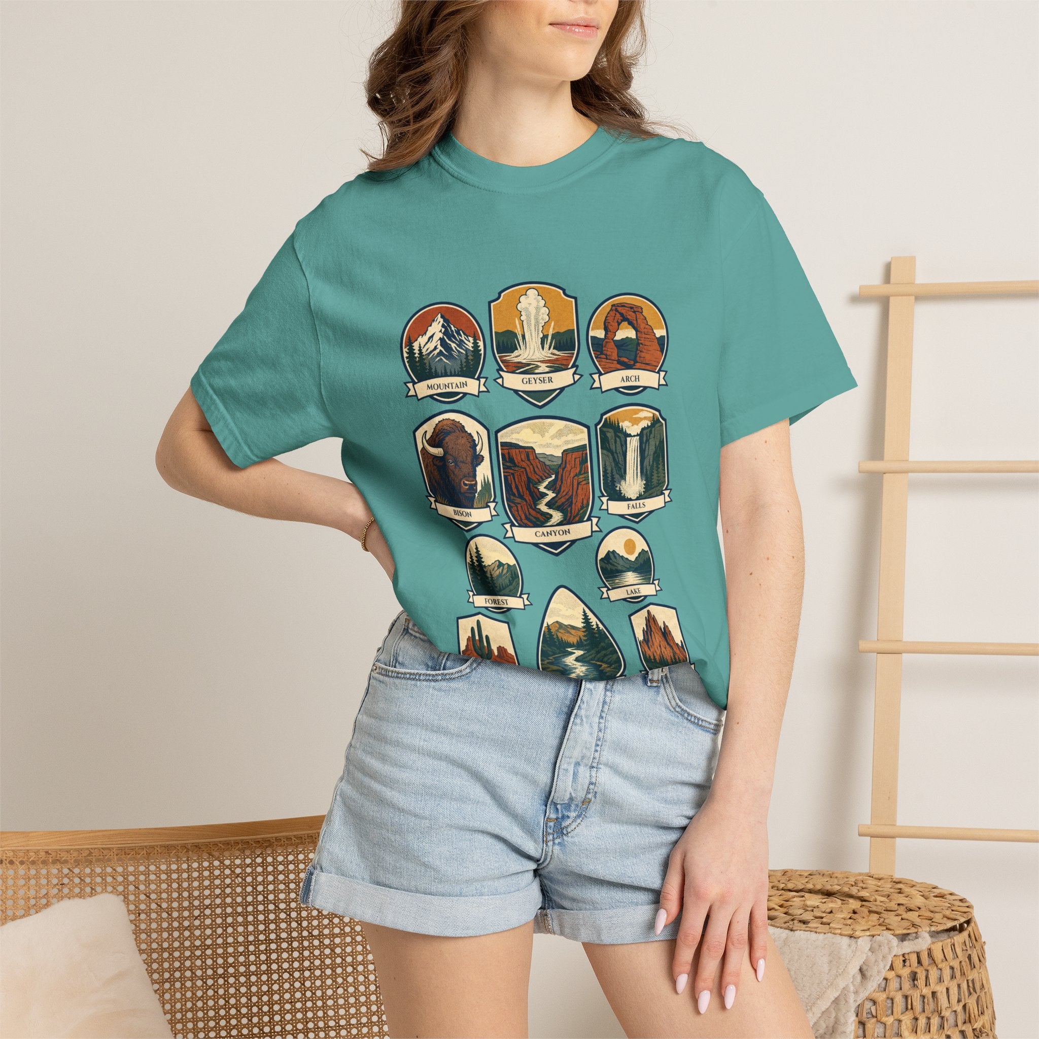 National Parks Shirt, 63 National Parks Badge Tee, Hiking Camping Gift, Retro Adventure Sweatshirt, Outdoor Nature Lover