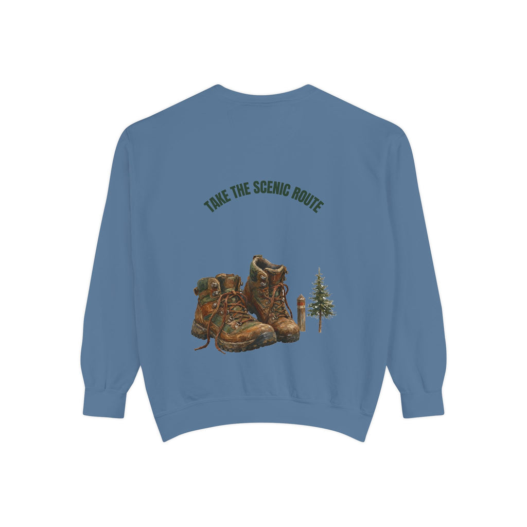 Take the Scenic Route Shirt, Hiking Trail Tee, Outdoor Adventure Nature Gift, Painterly Mountain Sweatshirt