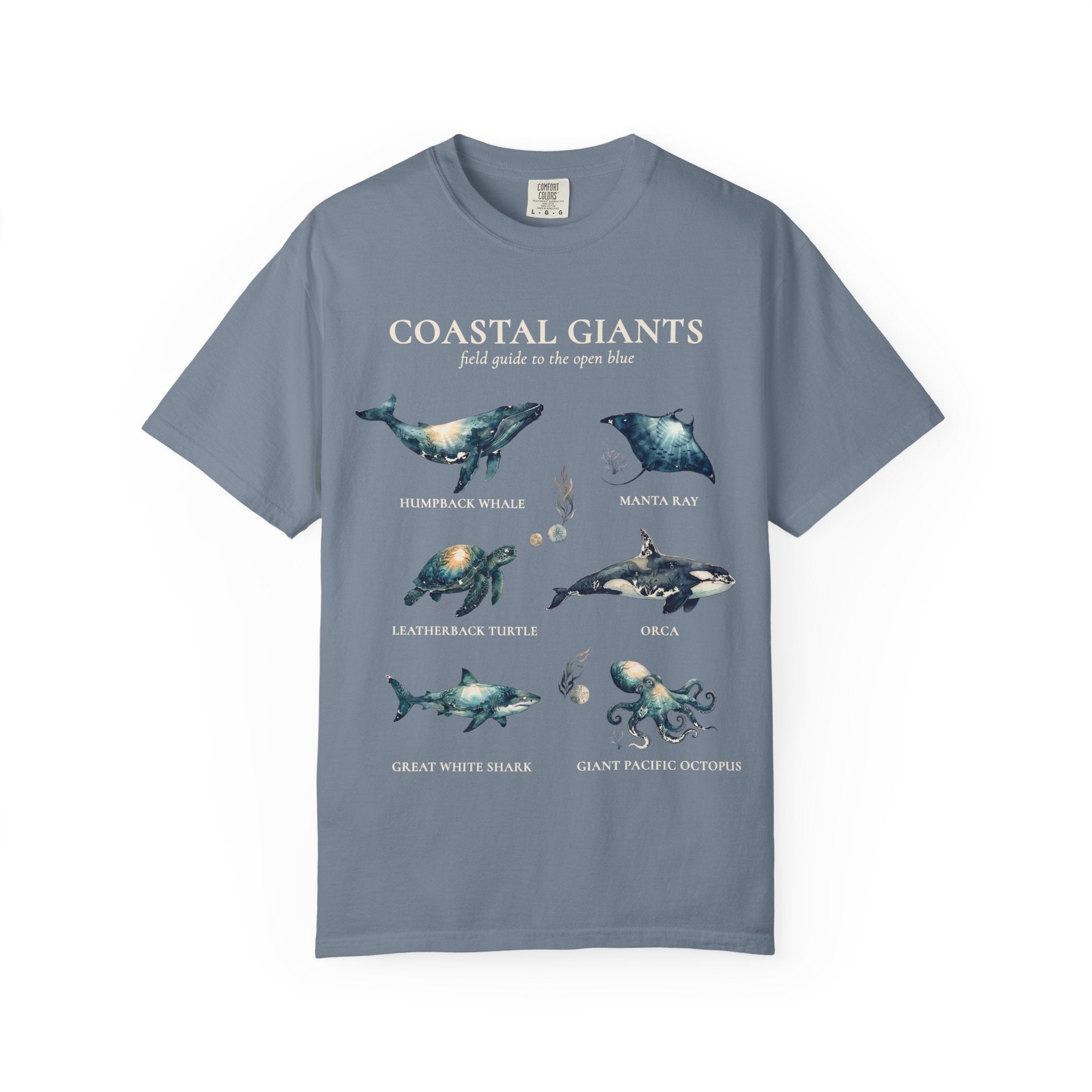 Coastal Giants Ocean Field Guide Shirt, Whale Manta Sea Turtle Tee, Marine Life Ocean Lover Gift, Nautical Sweatshirt