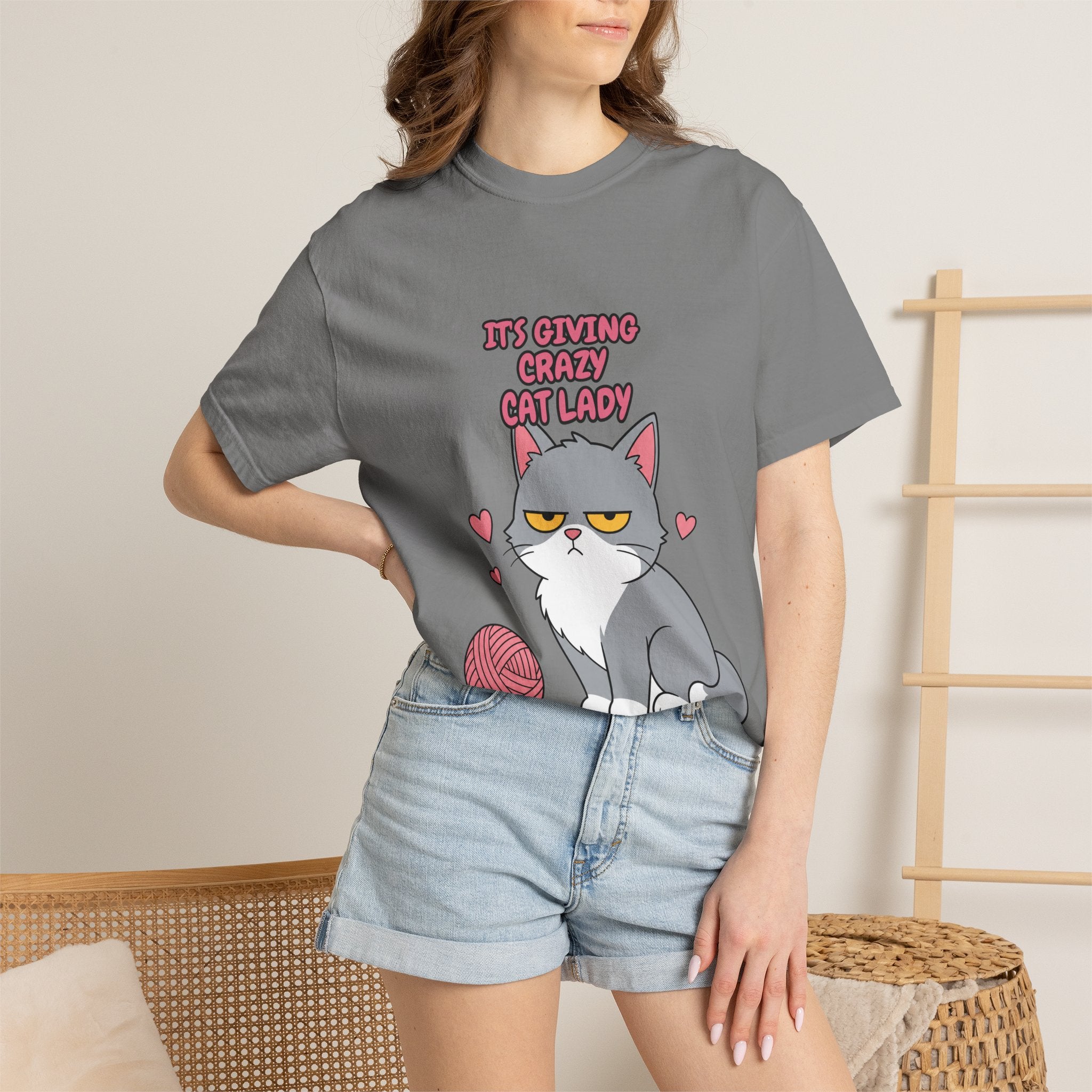 It's Giving Crazy Cat Lady Shirt, Grey Cat Mom Tee, Cat Lover Gift, Funny Cat Owner Sweatshirt