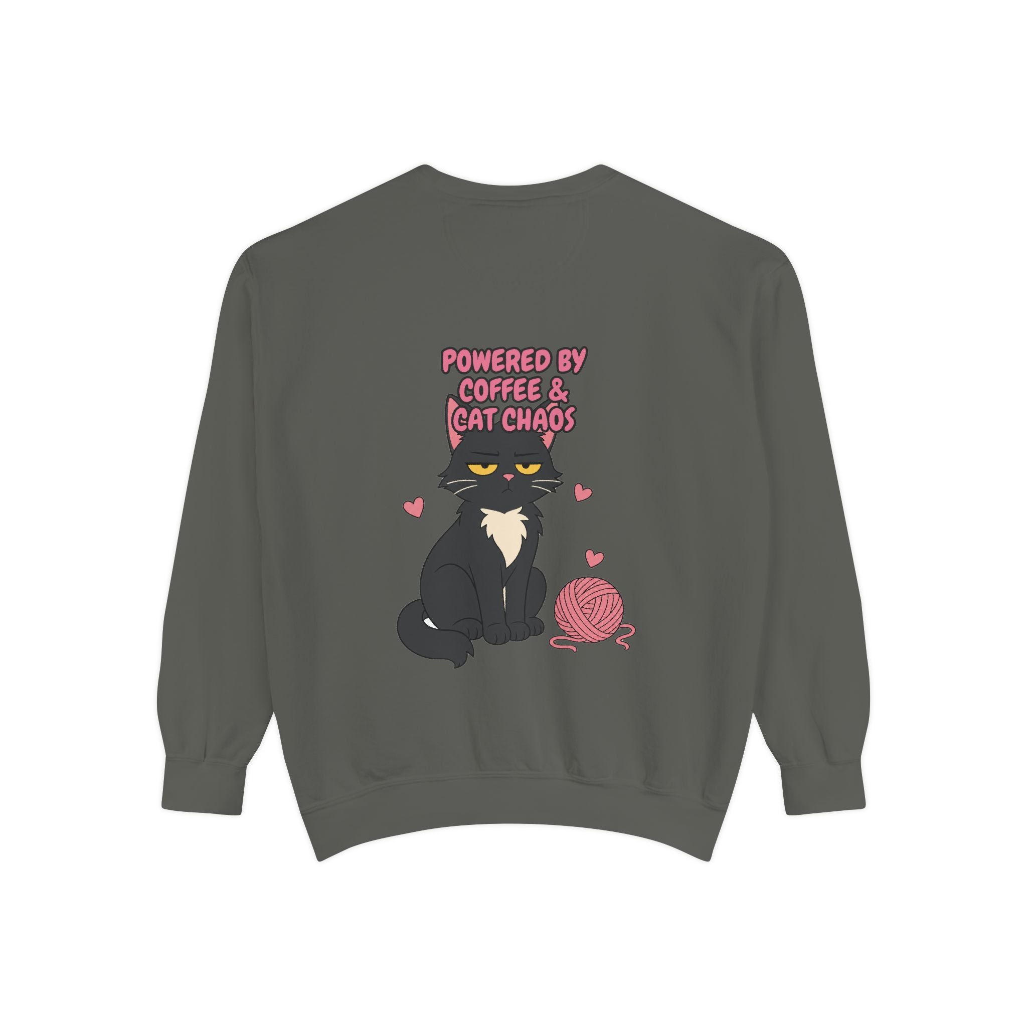 Powered By Coffee and Cat Chaos Shirt, Funny Cat Mom Coffee Tee, Cat Lover Gift, Cat Owner Sweatshirt