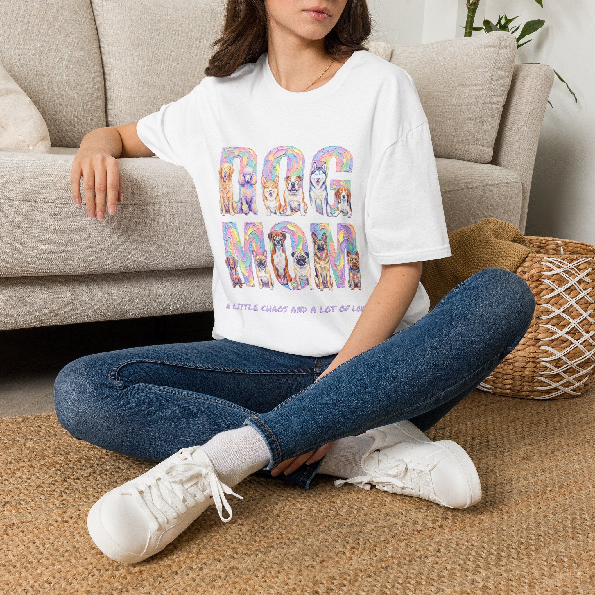 Dog Mom T-Shirt — Pastel Dog Lover Tee, Gift for Dog Moms