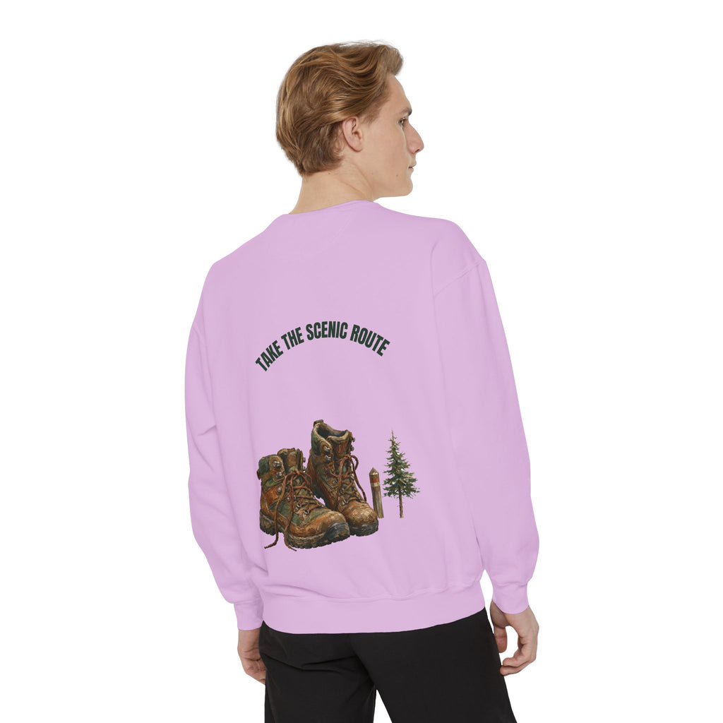Take the Scenic Route Shirt, Hiking Trail Tee, Outdoor Adventure Nature Gift, Painterly Mountain Sweatshirt