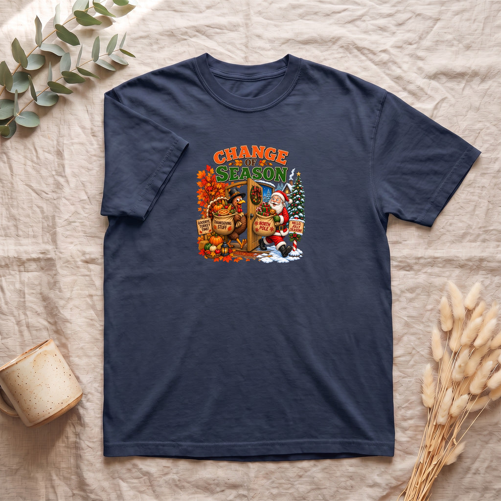 Change of Season Shirt | Fall to Winter Holiday Pumpkin Santa Design