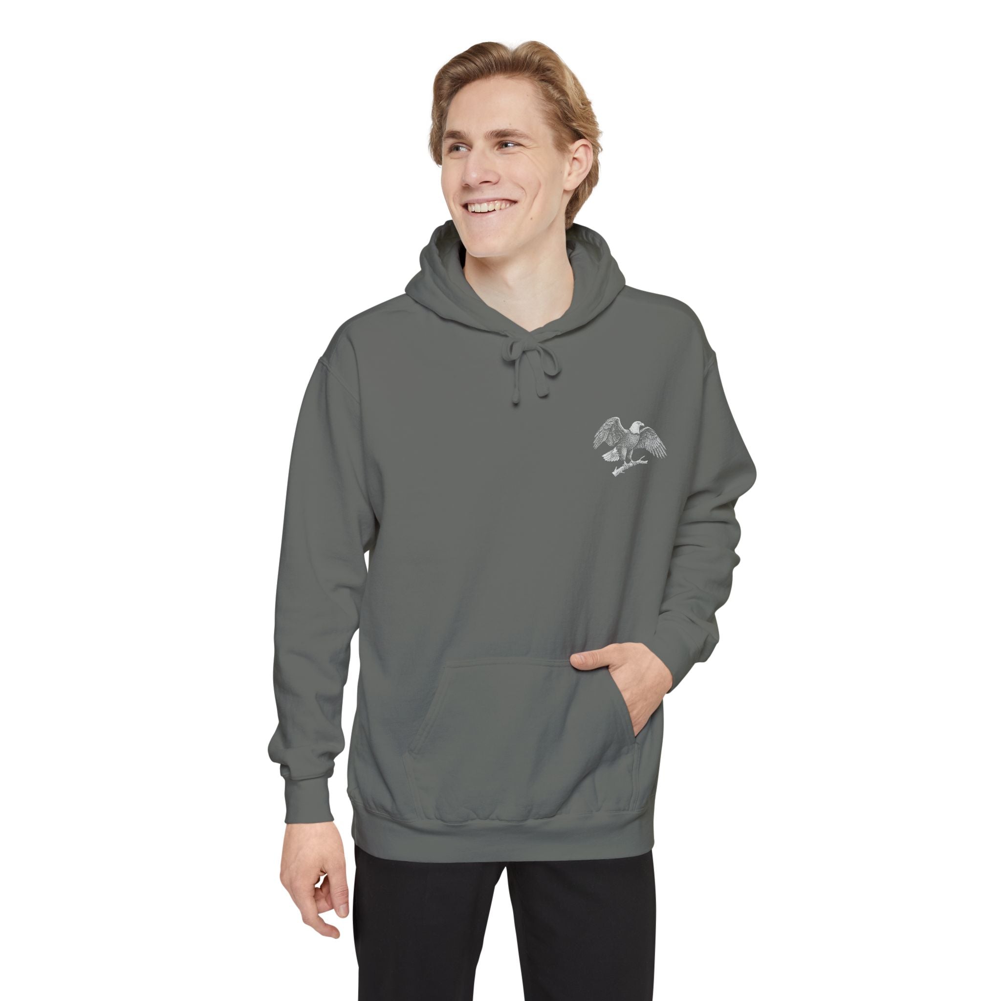 Forest Animals Graphic Hoodie — Vintage Eagle Chest Logo