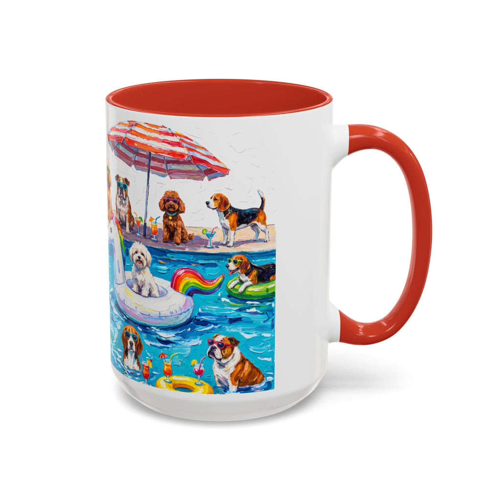 Dogs Pool Party Coffee Mug — Funny Summer Dog Mug (15 oz)