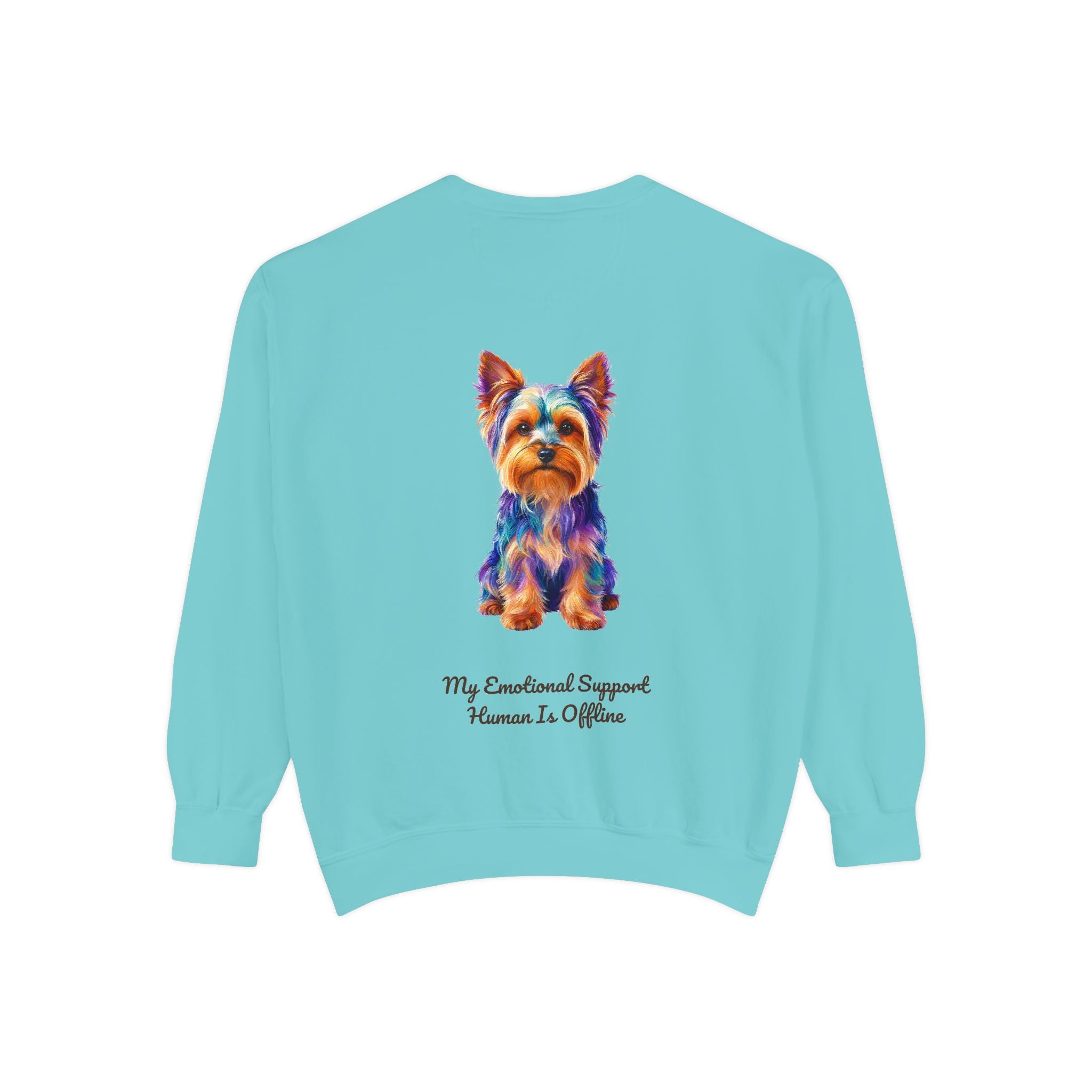 Yorkie Shirt, My Emotional Support Human Is Offline Tee, Funny Yorkshire Terrier Dog Mom Gift, Dog Lover Sweatshirt
