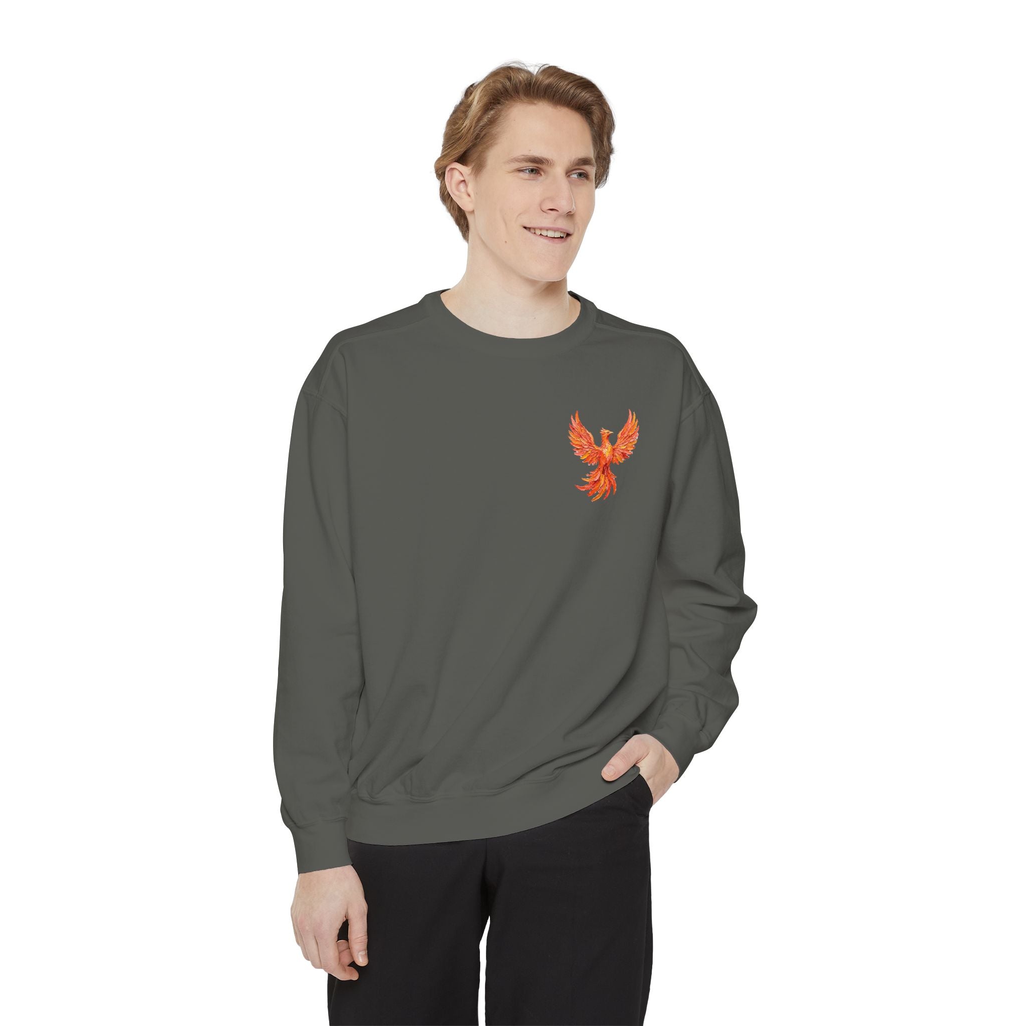 Reborn Monday Exhausted by Tuesday Shirt, Funny Phoenix Tee, Work Week Humor Gift, Painterly Fantasy Sweatshirt