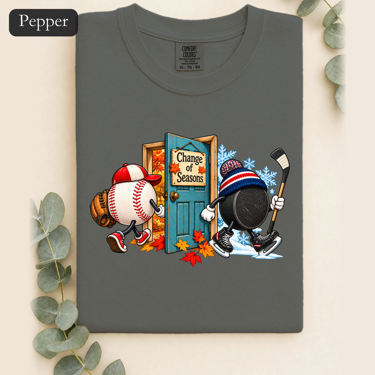 Baseball and Hockey 'Change of Seasons' Shirt | Sports Autumn Winter Design