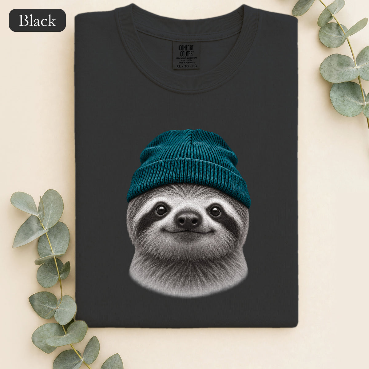 Sloth Wearing Knit Beanie | Cozy Winter Animal Tee