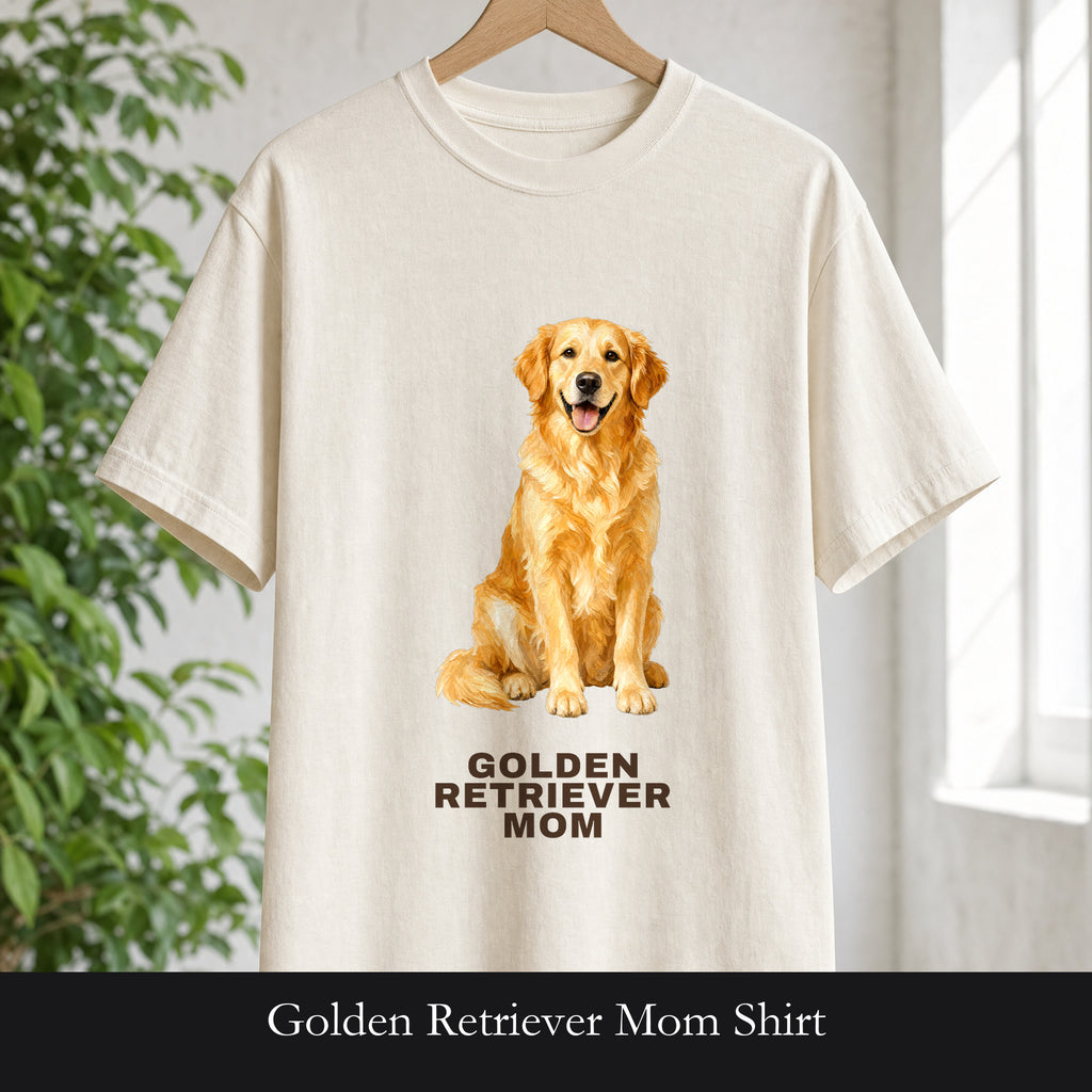 Golden Retriever Mom Shirt, Painterly Golden Dog Mom Tee, Cute Golden Lover Gift, Dog Owner Sweatshirt for Her