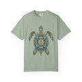 Boho Sea Turtle Shirt, Folk Art Turtle Tee, Japanese Pattern Ocean Lover Gift, Vintage Floral Turtle Sweatshirt