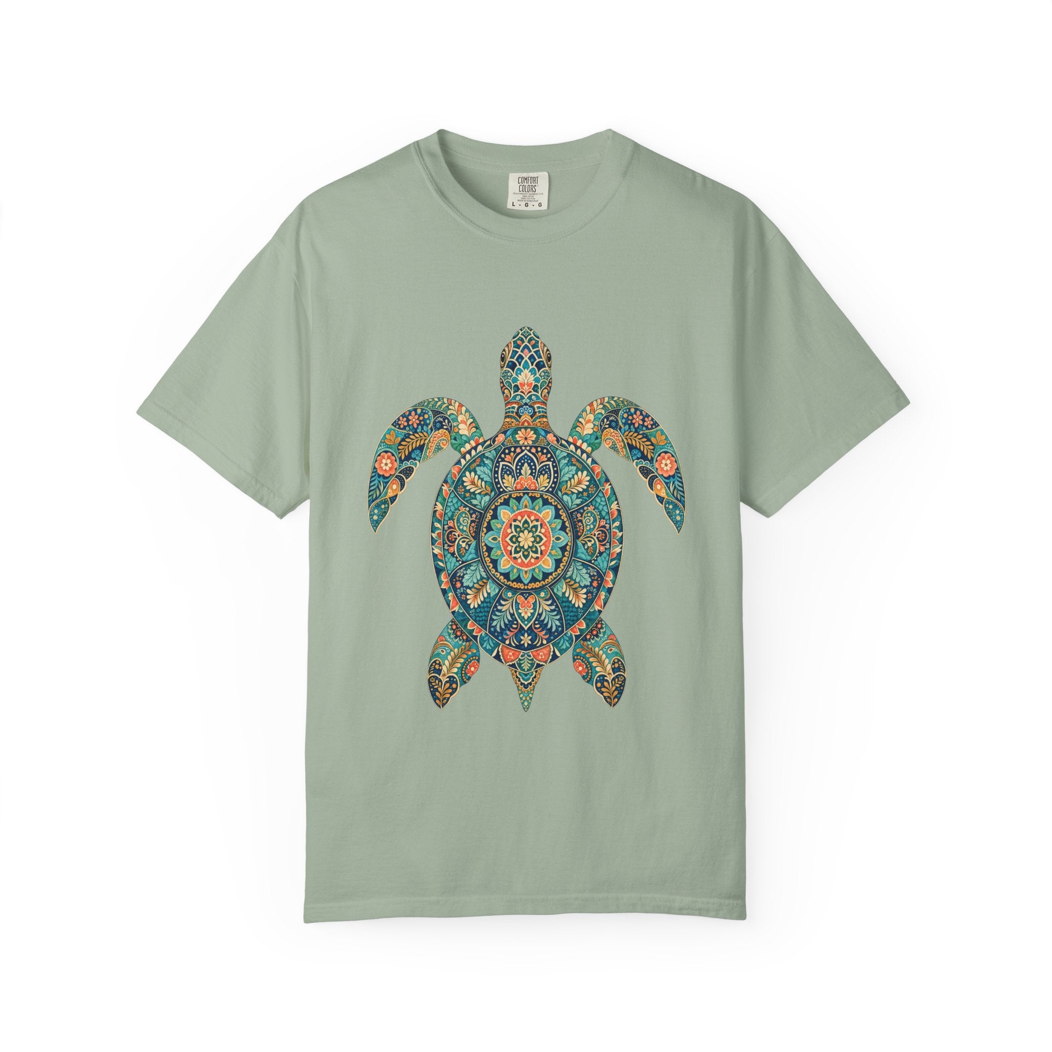 Boho Sea Turtle Shirt, Folk Art Turtle Tee, Japanese Pattern Ocean Lover Gift, Vintage Floral Turtle Sweatshirt
