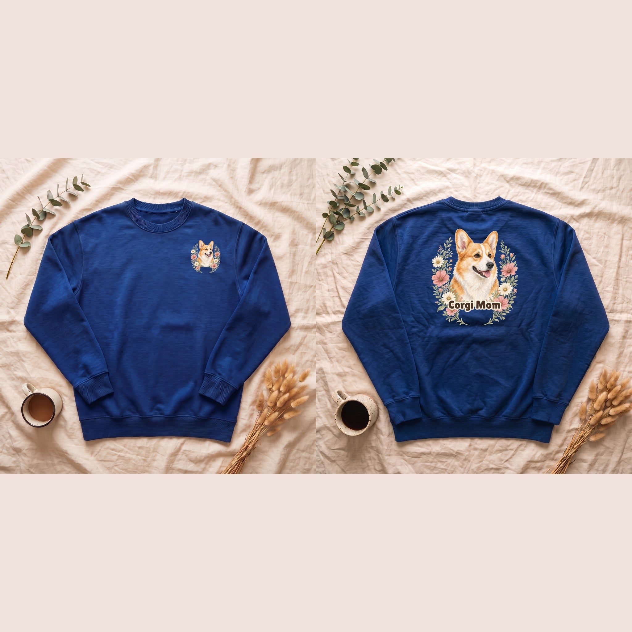 Corgi Mom Shirt, Corgi Mama Tee, Dog Mom Gift, Wildflower Corgi Lover Sweatshirt, Cute Dog Owner Gift