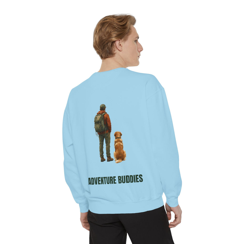 Adventure Buddies Shirt, Dog and Human Hiking Tee, Matching Dog Owner Gift, Painterly Outdoor Sweatshirt