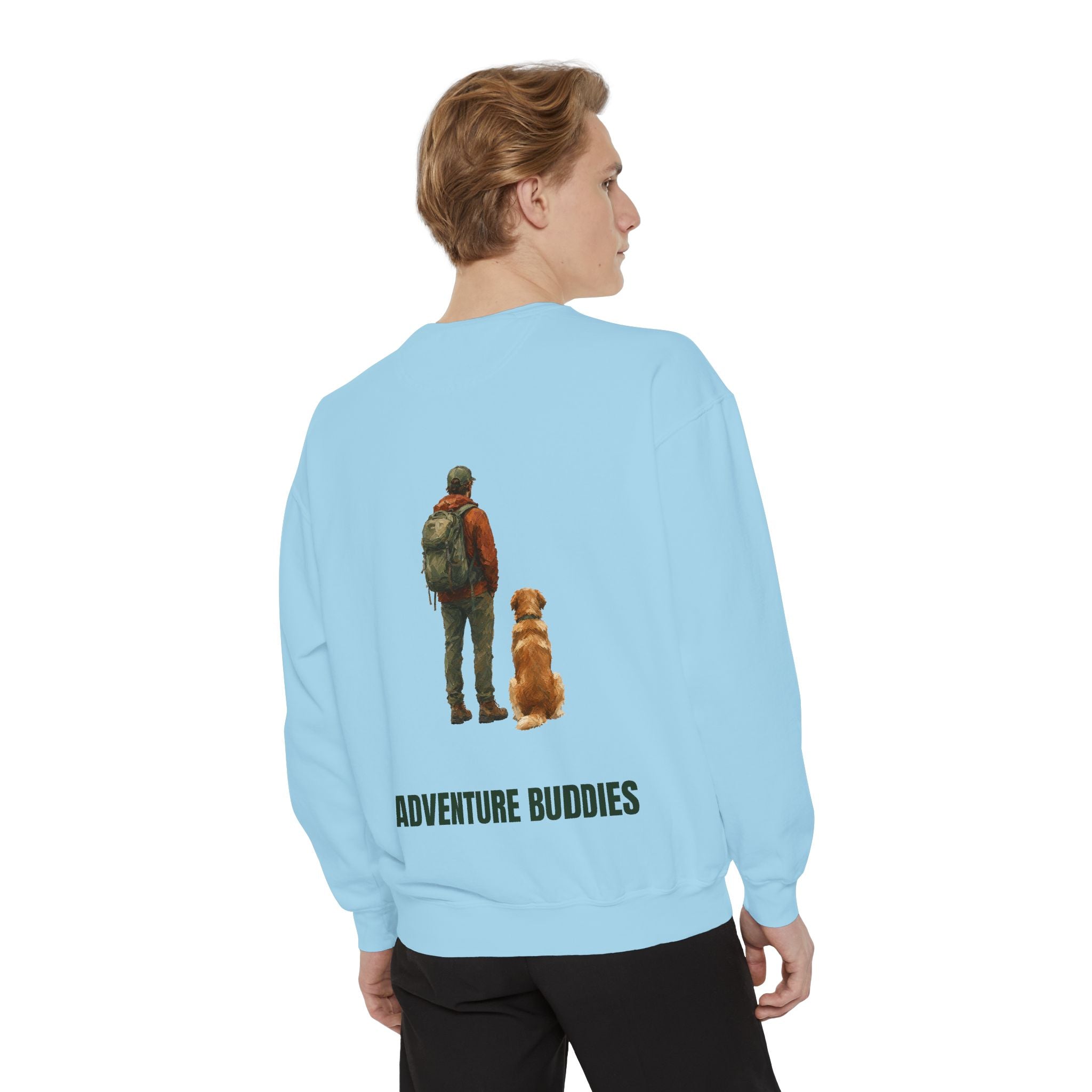 Adventure Buddies Shirt, Dog and Human Hiking Tee, Matching Dog Owner Gift, Painterly Outdoor Sweatshirt