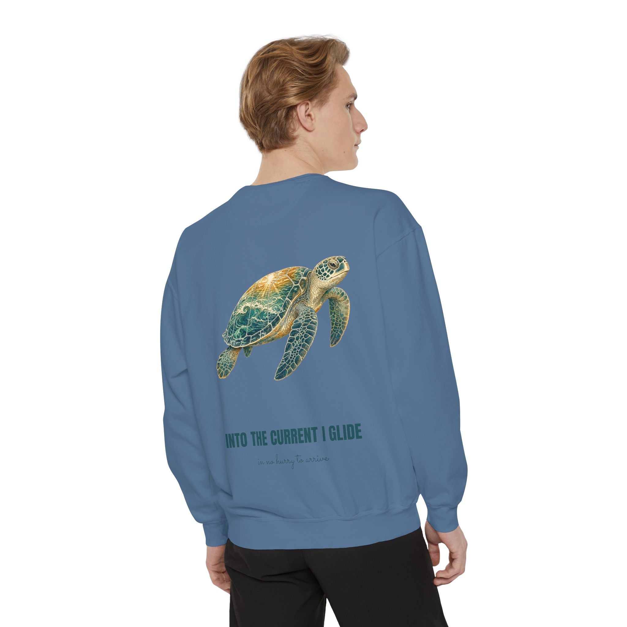 Into the Current I Glide Shirt, Sea Turtle Double Exposure Tee, Ocean Lover Marine Life Gift, Beach Nautical Sweatshirt