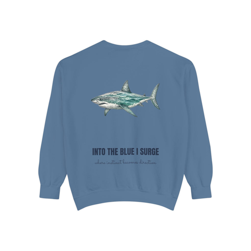 Into the Blue I Surge Shirt, Great White Shark Double Exposure Tee, Ocean Diver Sea Life Gift, Nautical Sweatshirt