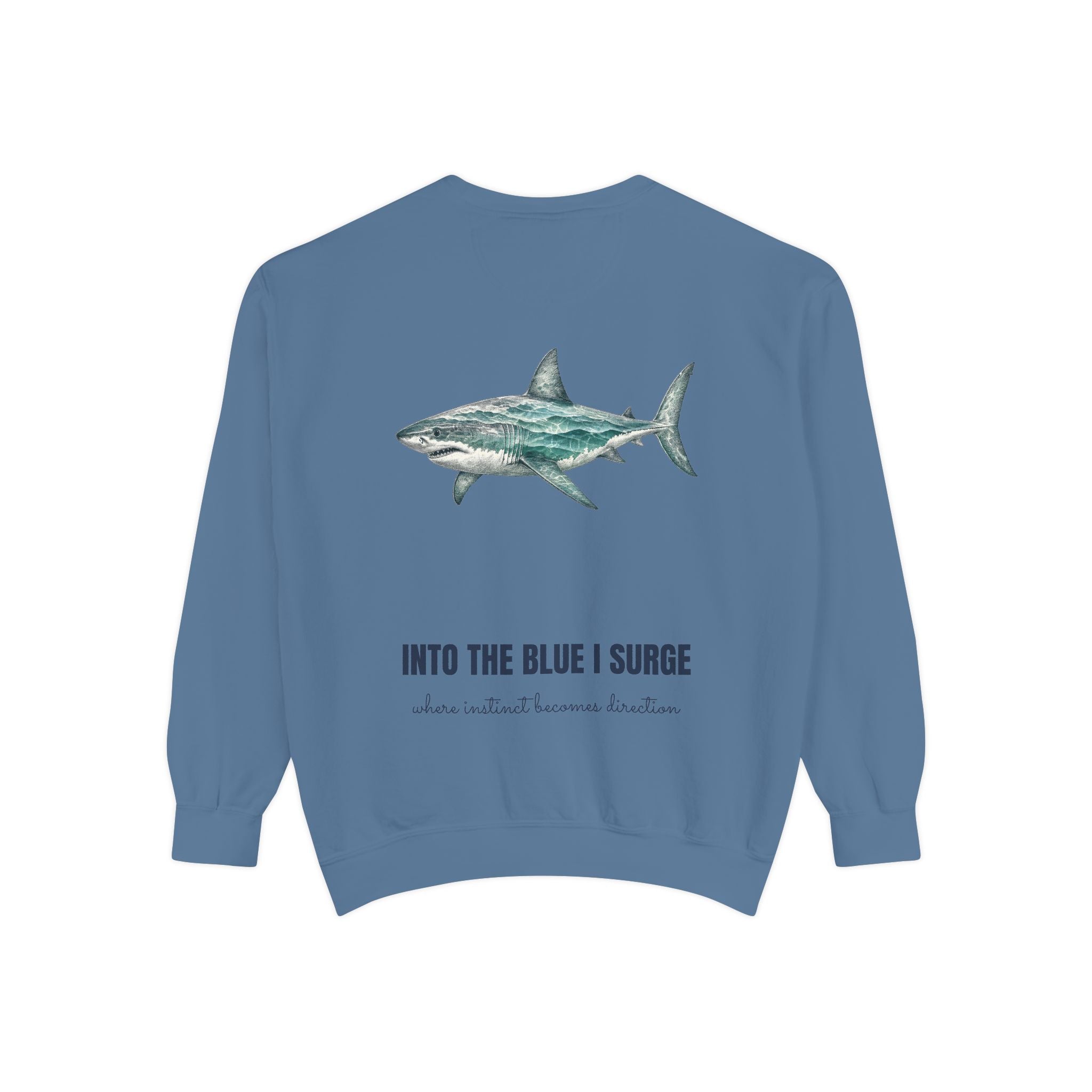 Into the Blue I Surge Shirt, Great White Shark Double Exposure Tee, Ocean Diver Sea Life Gift, Nautical Sweatshirt