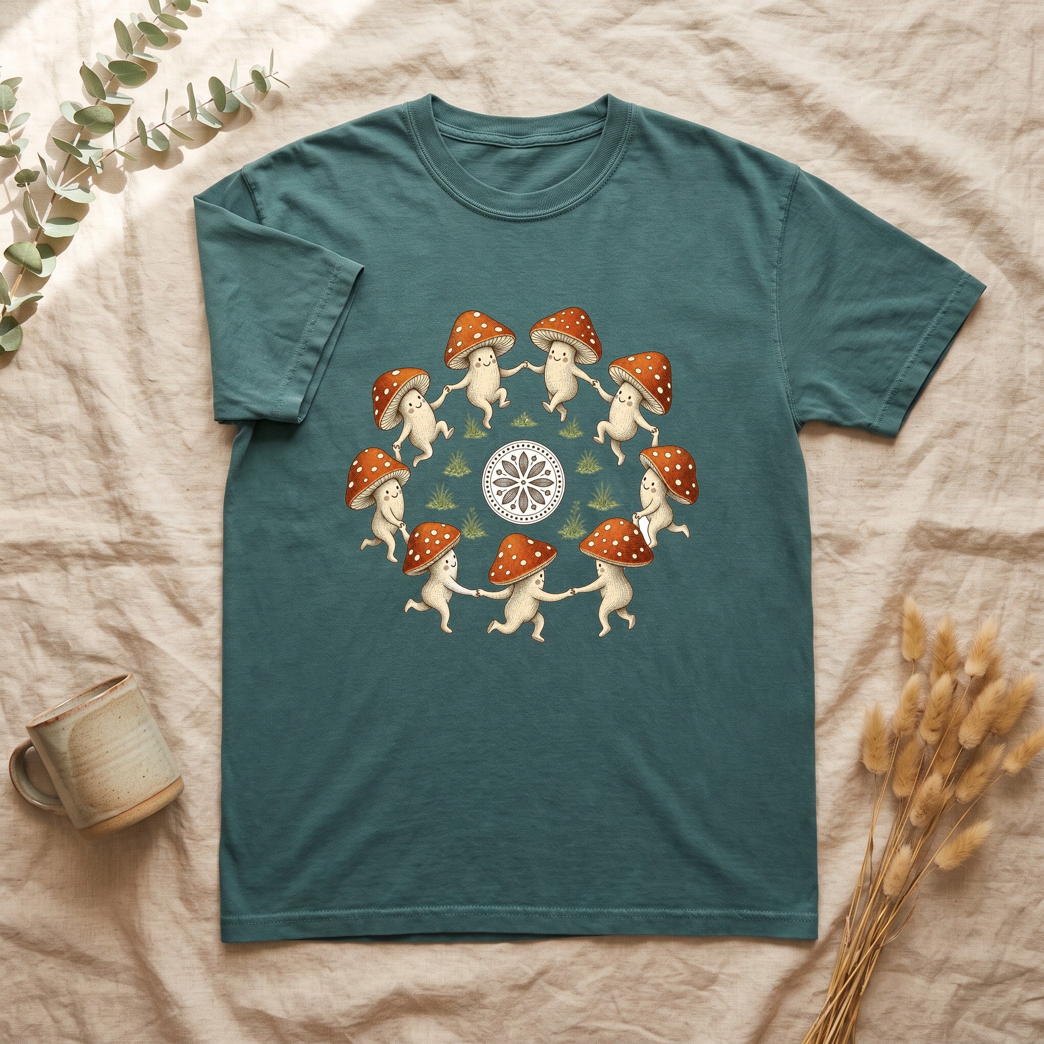 Cottagecore Mushroom Shirt, Fairy Ring Tee, Goblincore Nature Gift, Whimsical Mushroom Sweatshirt