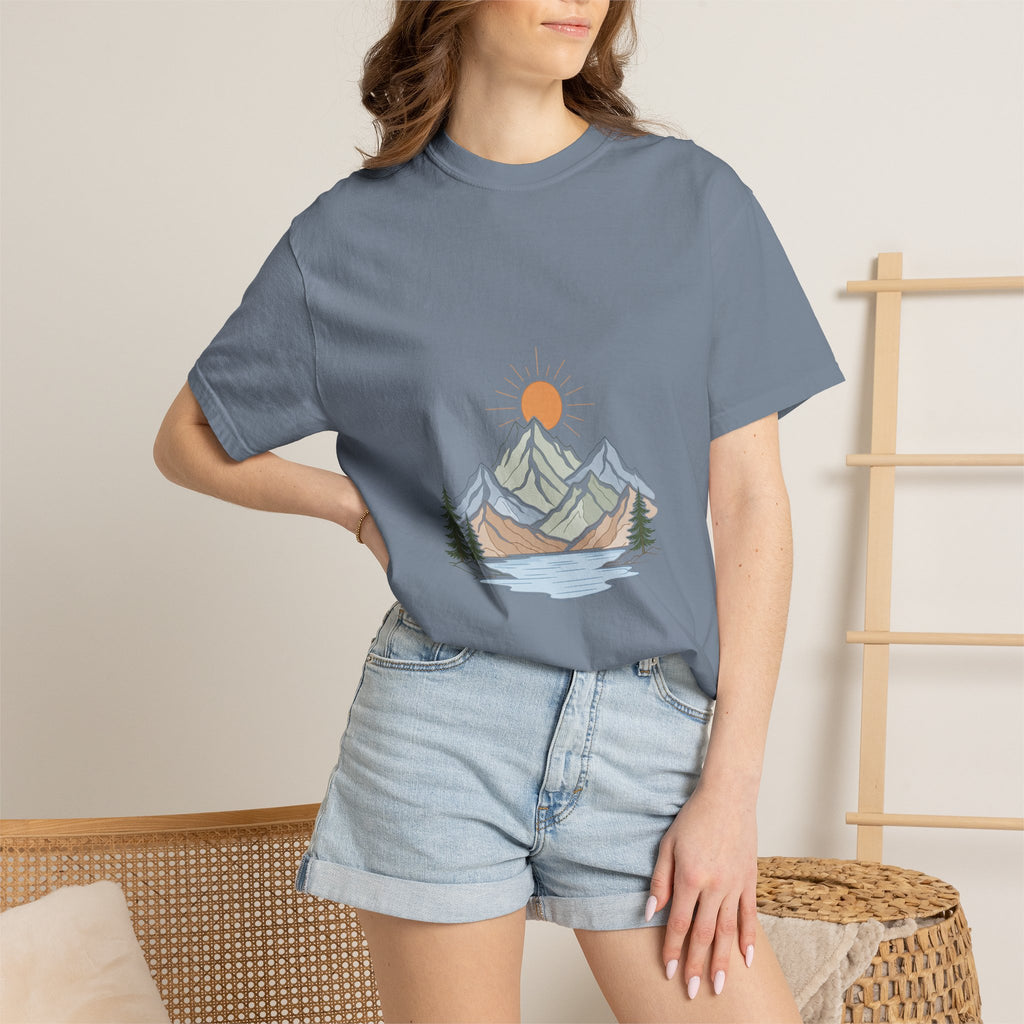 Minimalist Mountain Shirt, Wander Line Art Tee, Nature Hiking Adventure Gift, Modern Outdoor Sweatshirt