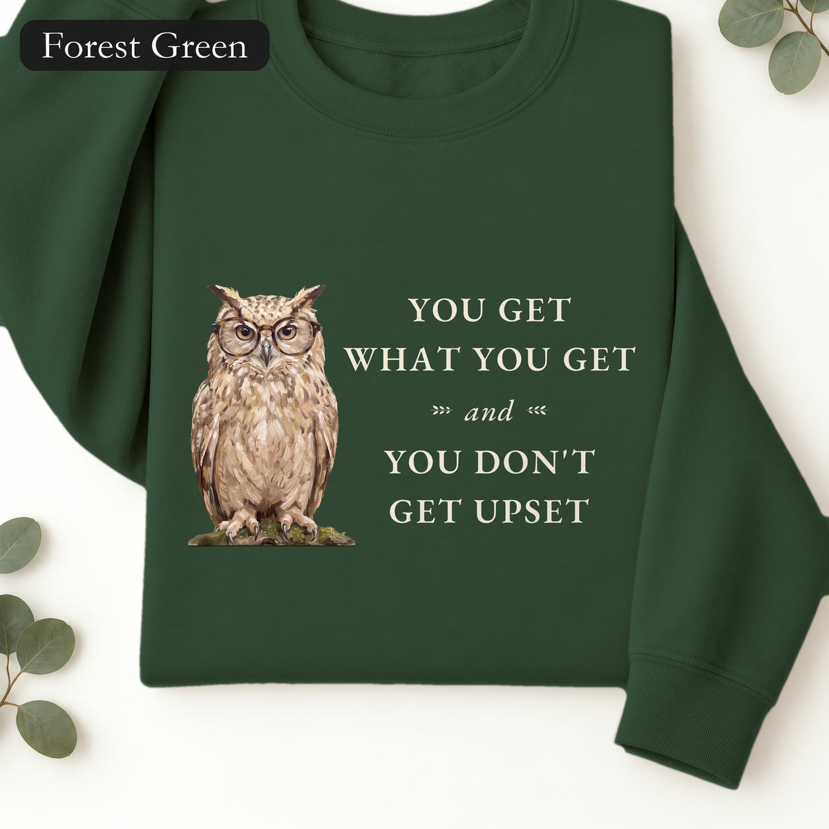 You Get What You Get Sweatshirt, Funny Teacher Owl Crewneck, Classroom Saying Shirt, Back to School Gift, Teacher Crewneck