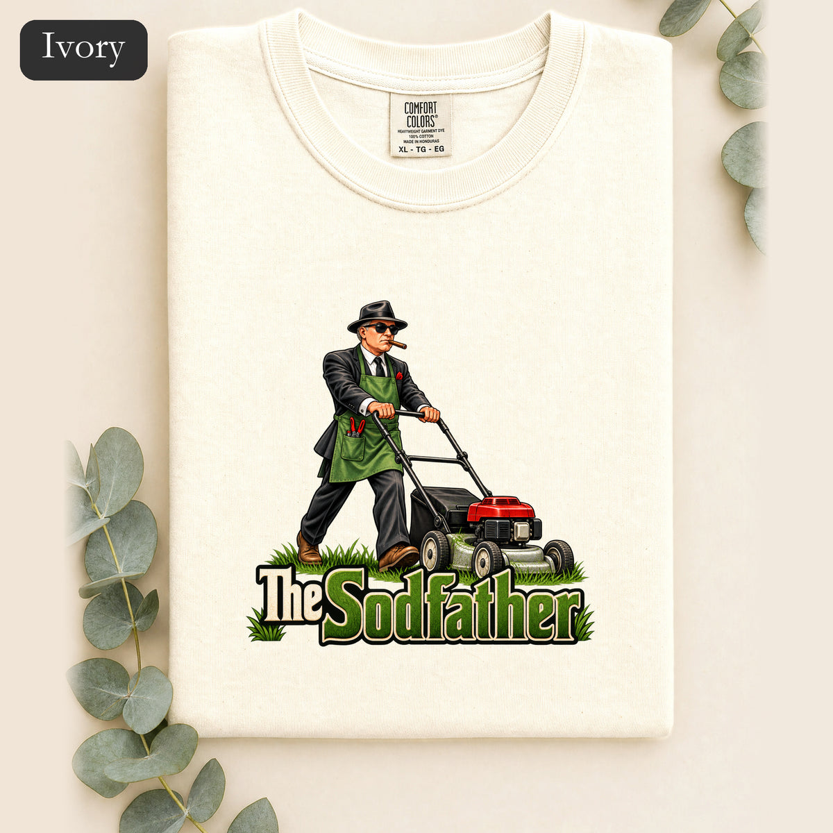 The Sodfather lawn mower illustration Shirt | Gardening humor