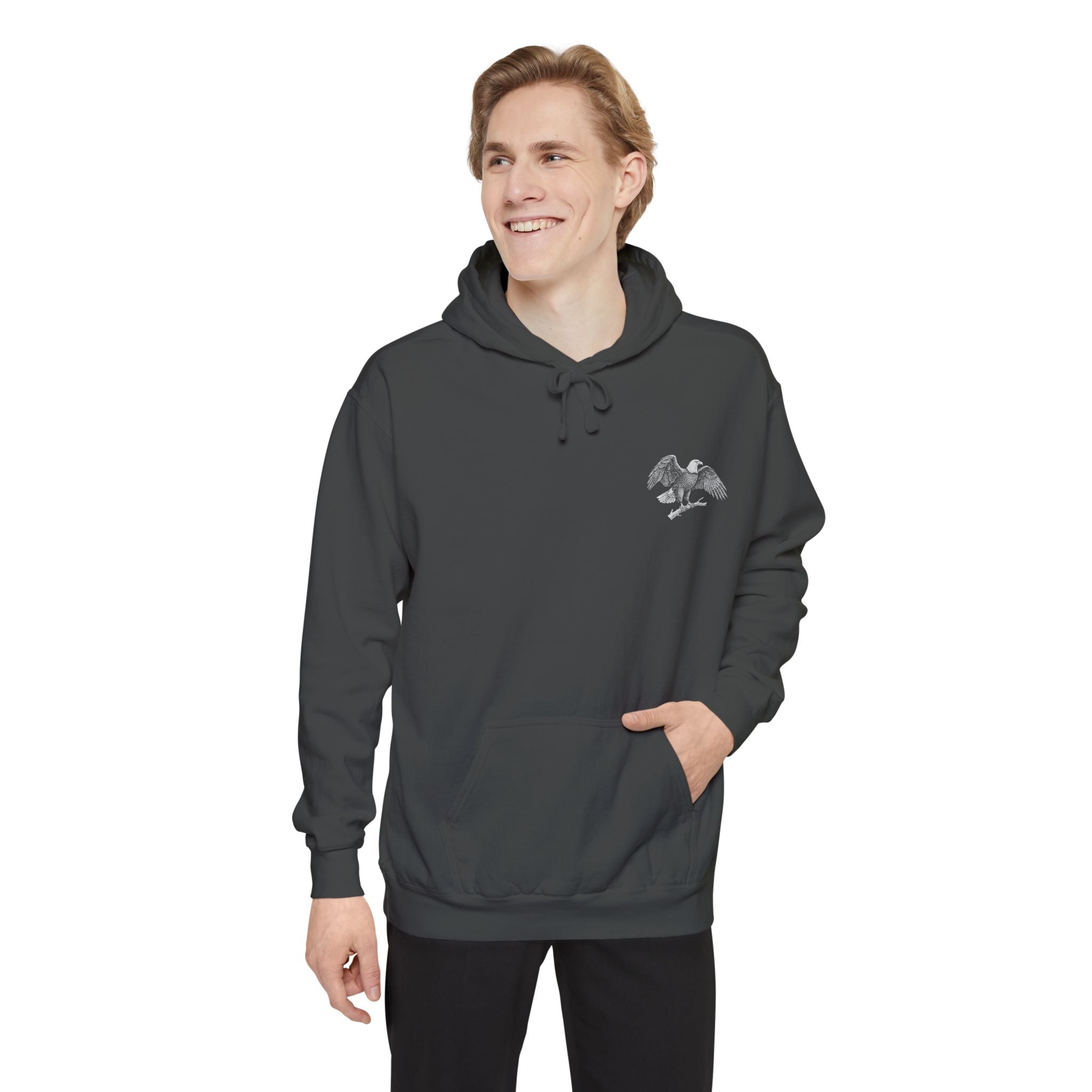Forest Animals Graphic Hoodie — Vintage Eagle Chest Logo