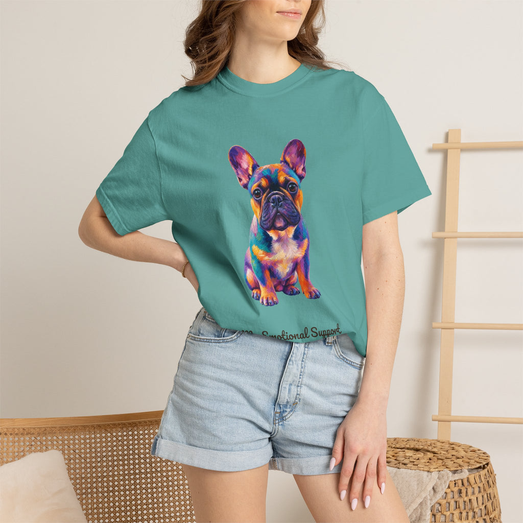 French Bulldog Shirt, My Emotional Support Human Is Offline Tee, Funny Frenchie Dog Mom Gift, Painterly Dog Lover Sweatshirt