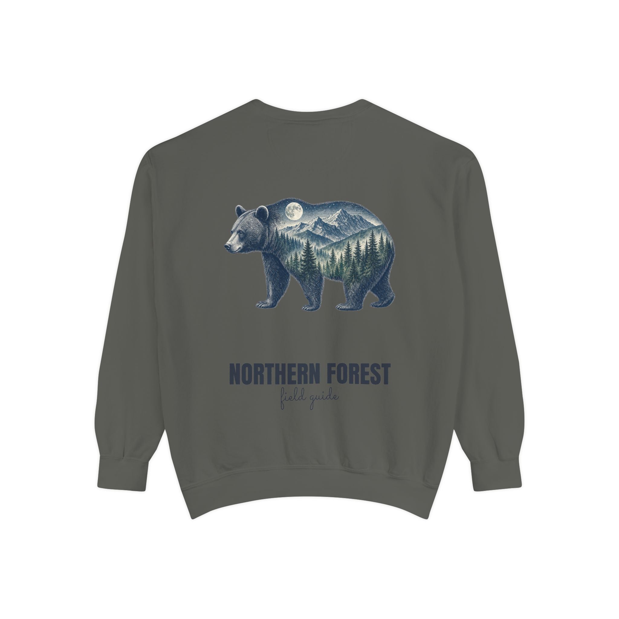 Northern Forest Field Guide Shirt, Black Bear Double Exposure Tee, Woodland Wildlife Camping Gift, Nature Lover Sweatshirt