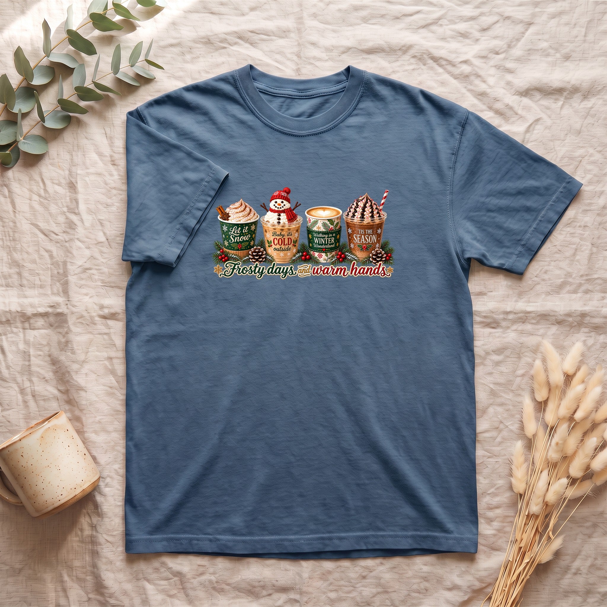 Cozy Holiday Hot Cocoa Graphic Shirt | Winter Drink Design