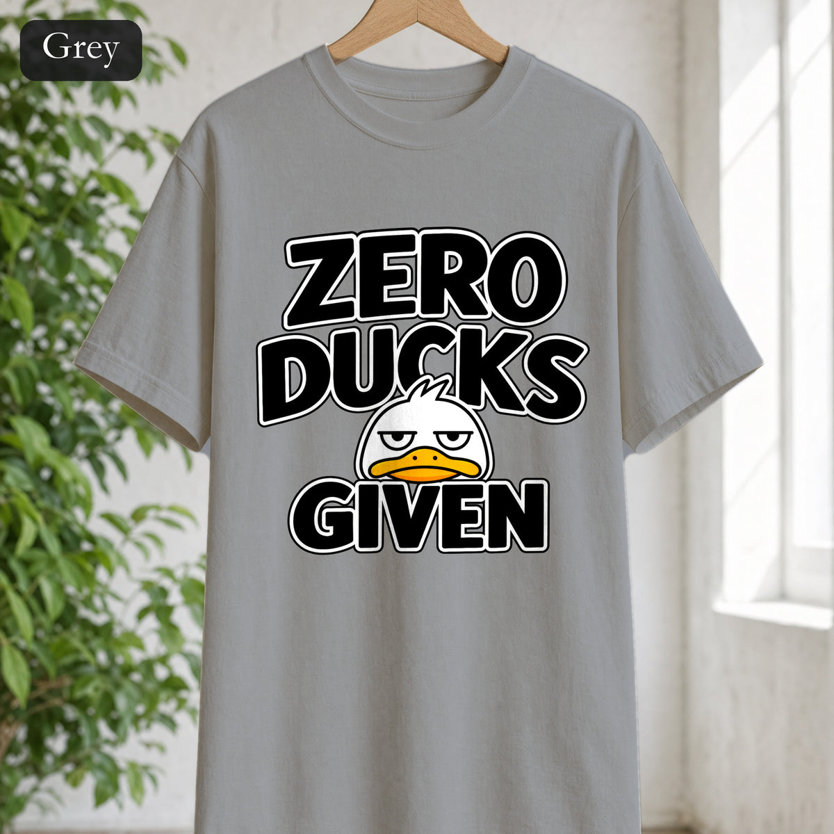 Zero Ducks Given shirt | Funny duck illustration, sarcastic slogan