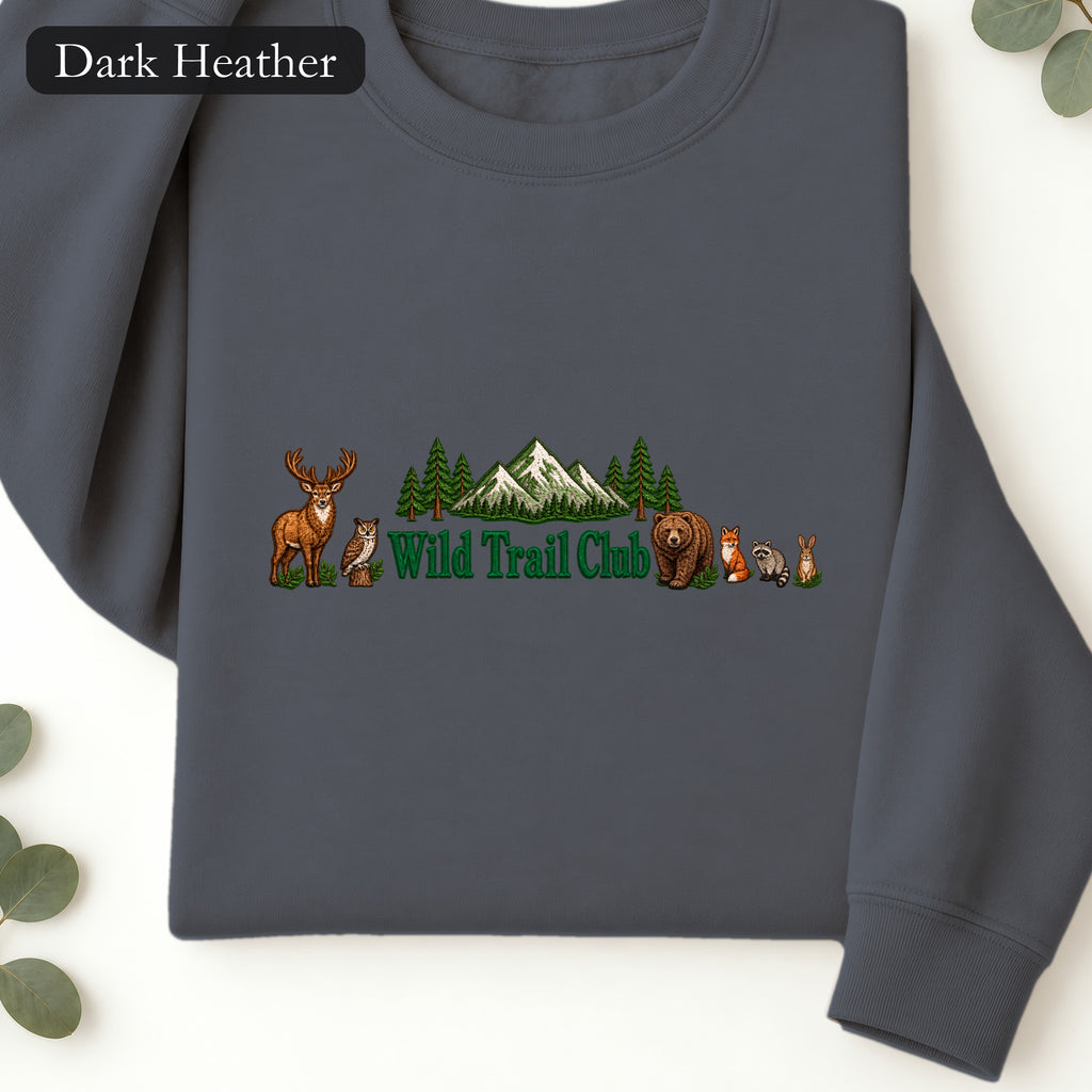 Embroidered Autumn Wildlife Wild Trail Club Sweatshirt