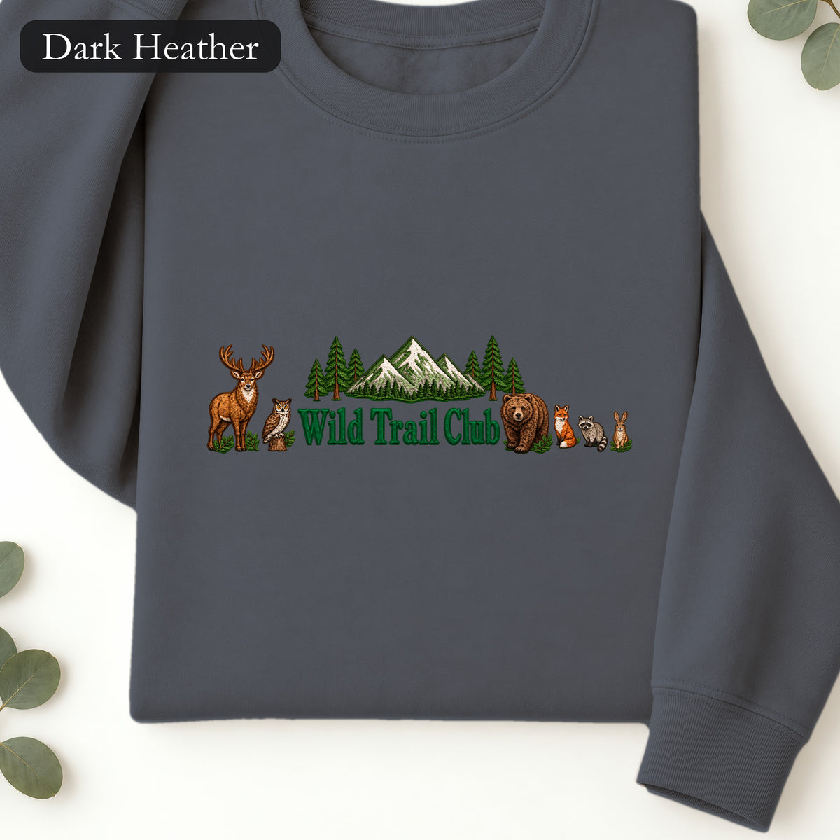 Embroidered Autumn Wildlife Wild Trail Club Sweatshirt