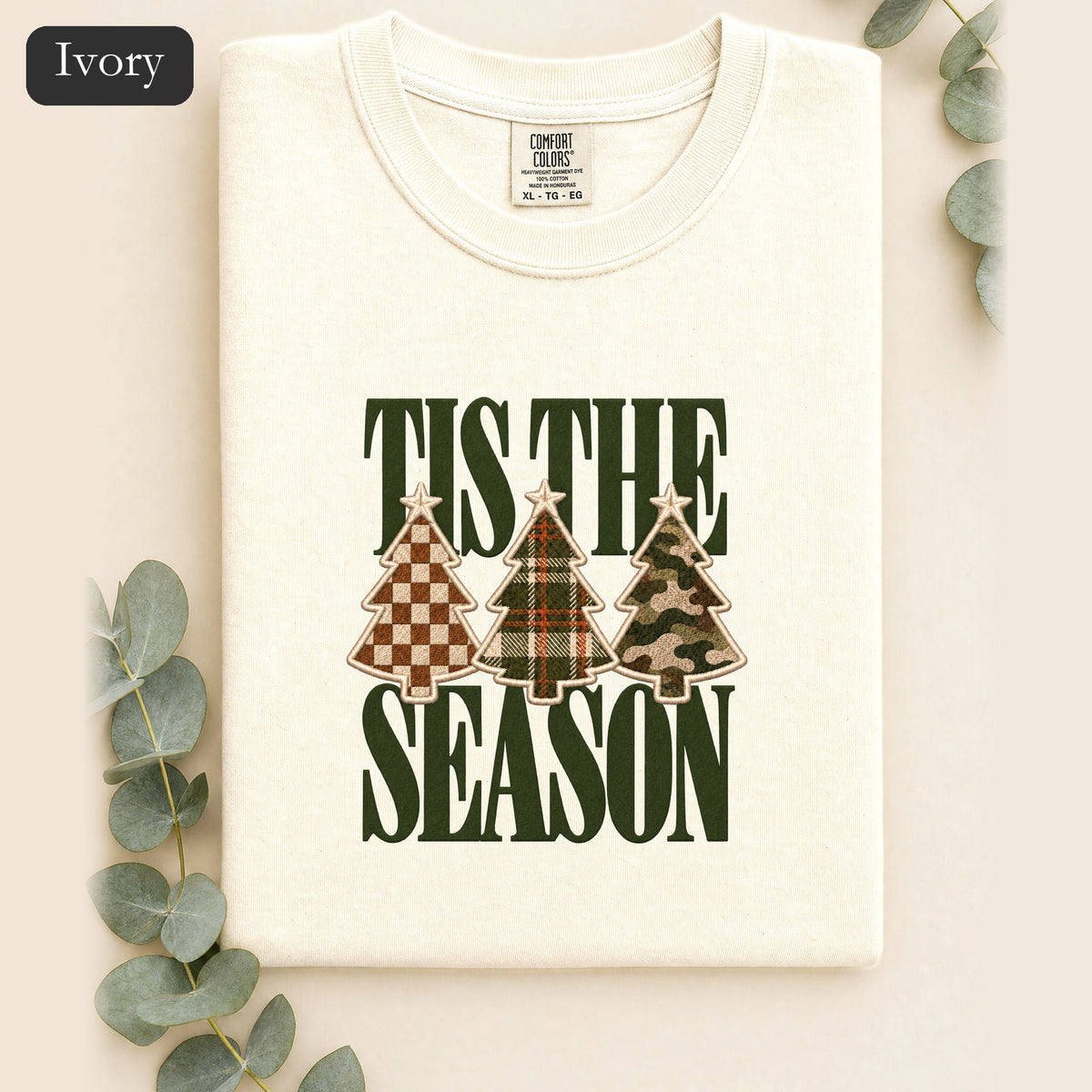 Plaid Woodland Christmas Trees Shirt | Holiday Tree Trio Tee