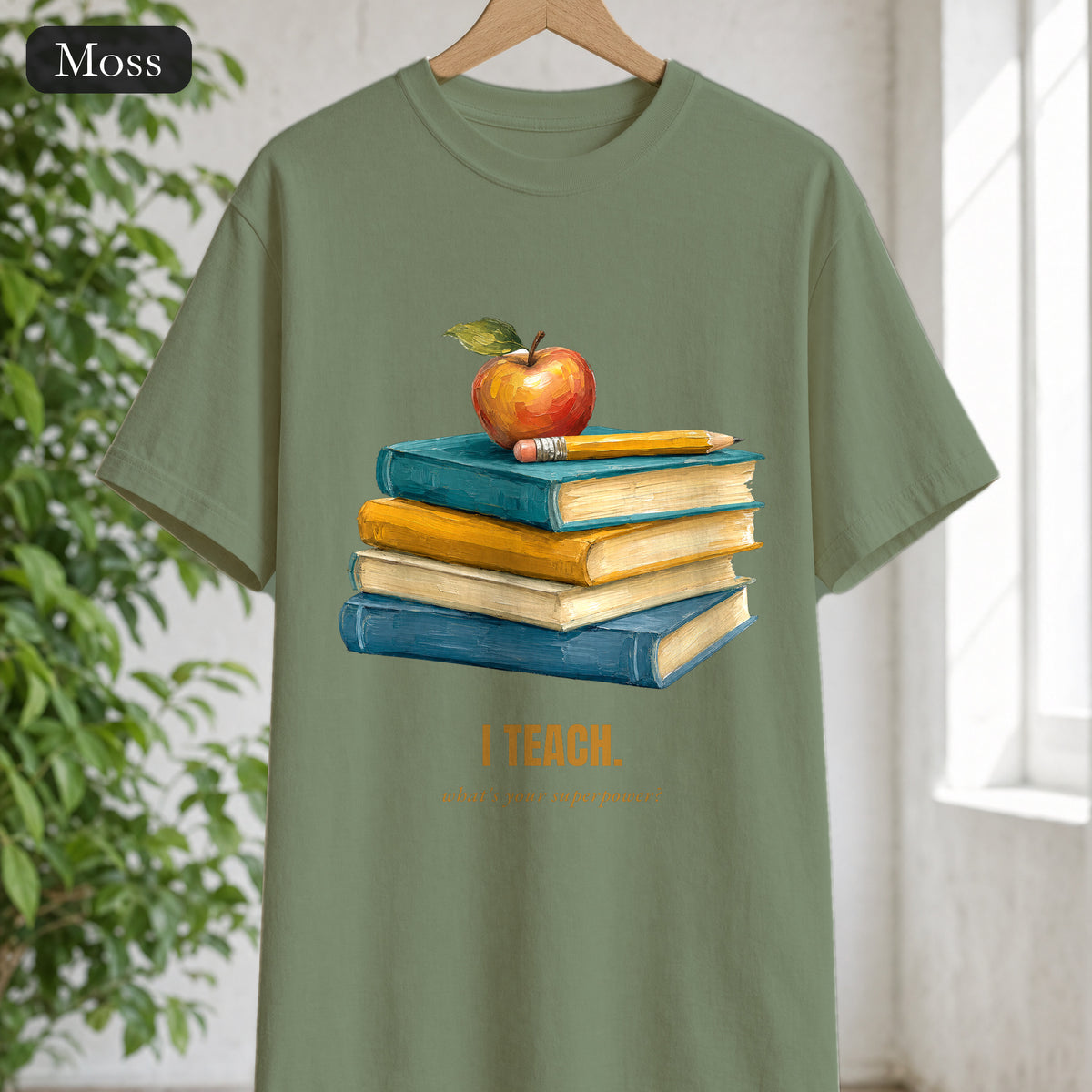 Teacher Shirt, I Teach What's Your Superpower Tee, Teacher Appreciation Gift, Painterly Back to School Sweatshirt