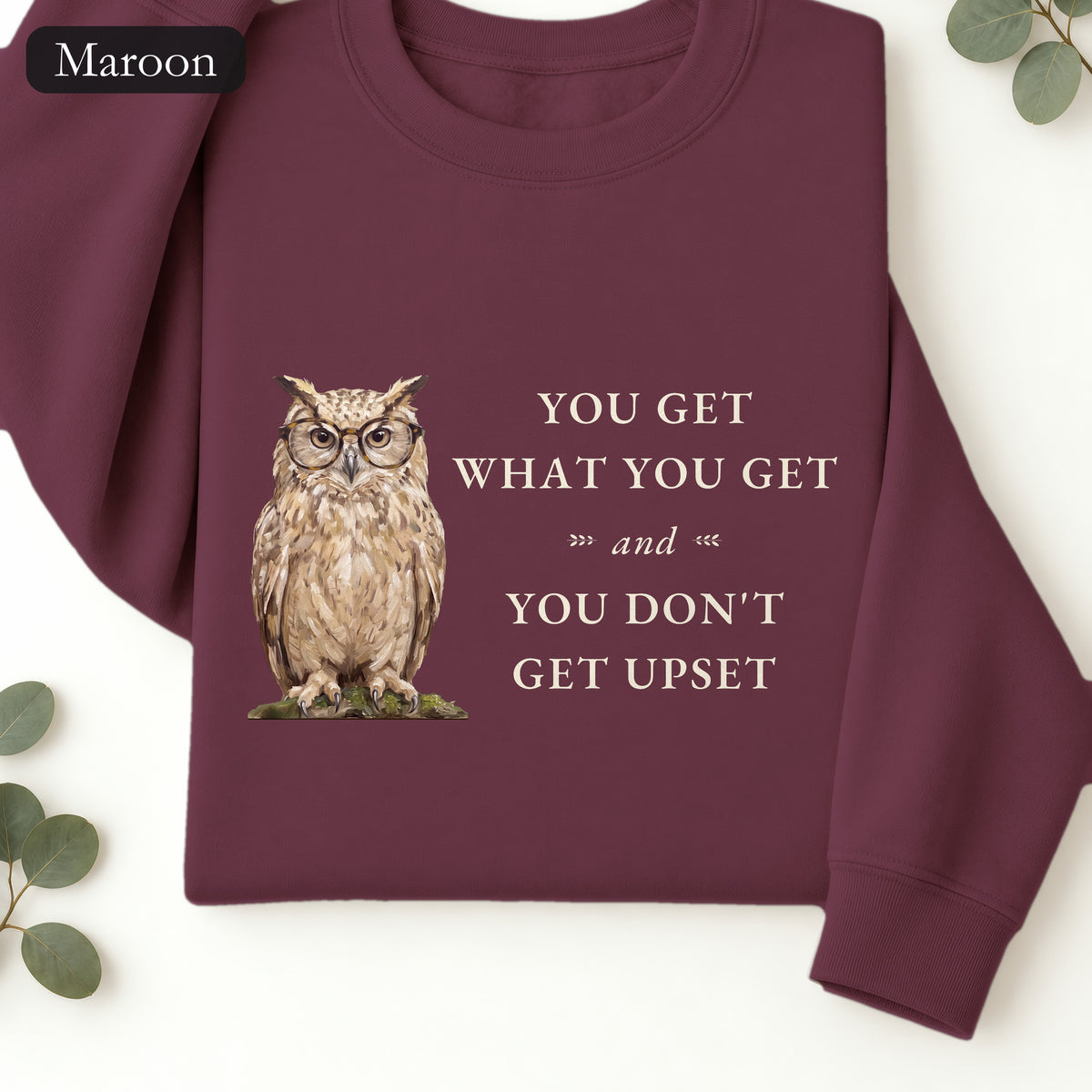 You Get What You Get Sweatshirt, Funny Teacher Owl Crewneck, Classroom Saying Shirt, Back to School Gift, Teacher Crewneck