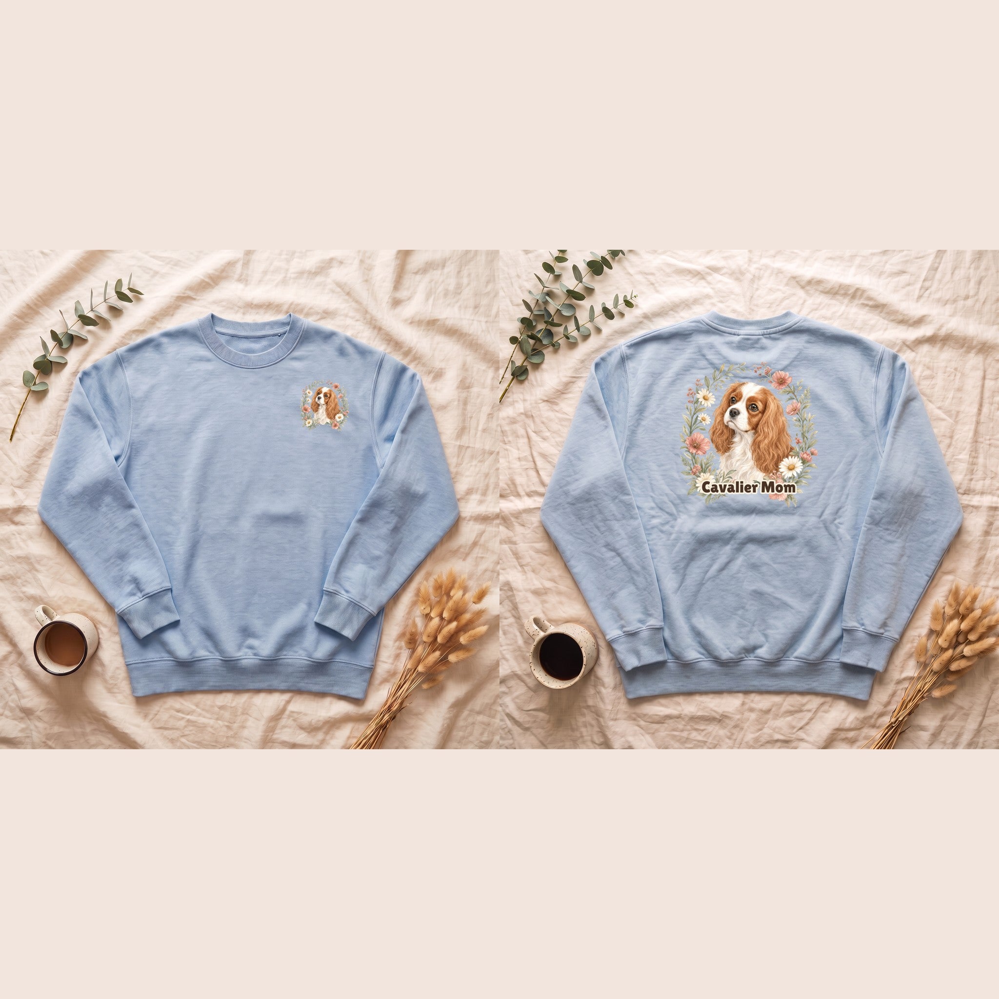 Cavalier Mom Shirt, Cavalier King Charles Spaniel Tee, Dog Mom Gift, Wildflower Dog Lover Sweatshirt