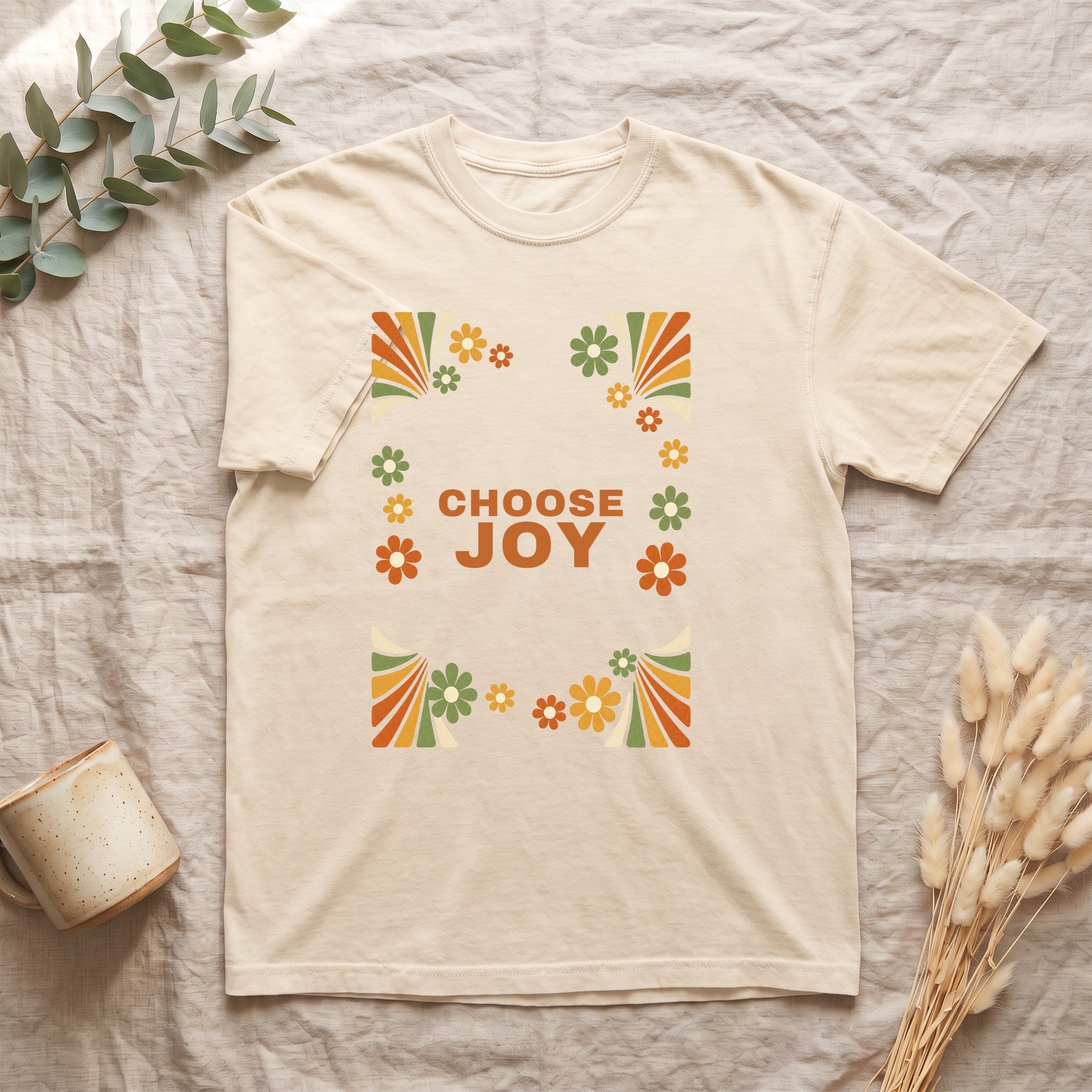 Choose Joy Shirt, Retro Groovy Tee, 70s Aesthetic Gift, Positive Affirmation Sweatshirt
