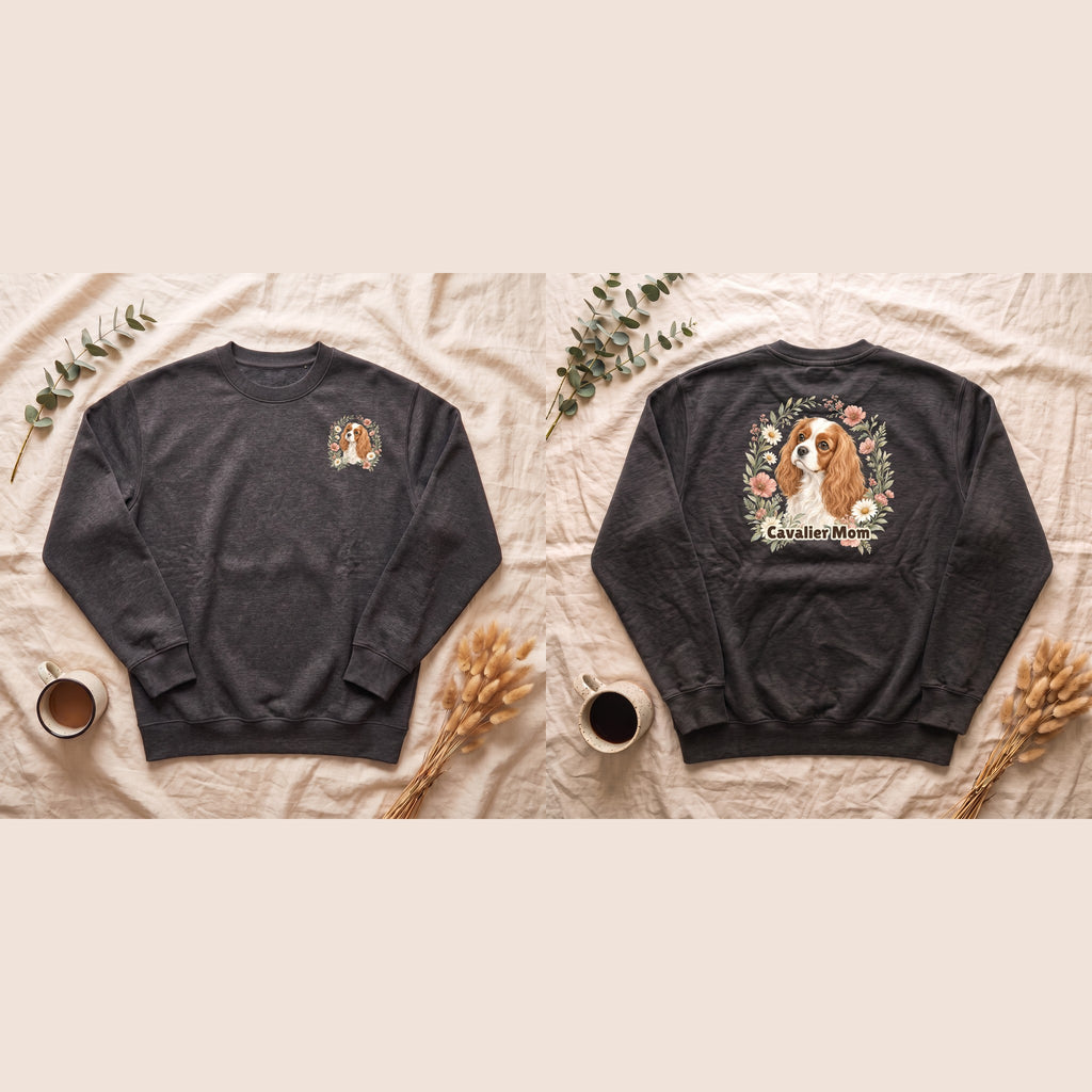 Cavalier Mom Shirt, Cavalier King Charles Spaniel Tee, Dog Mom Gift, Wildflower Dog Lover Sweatshirt