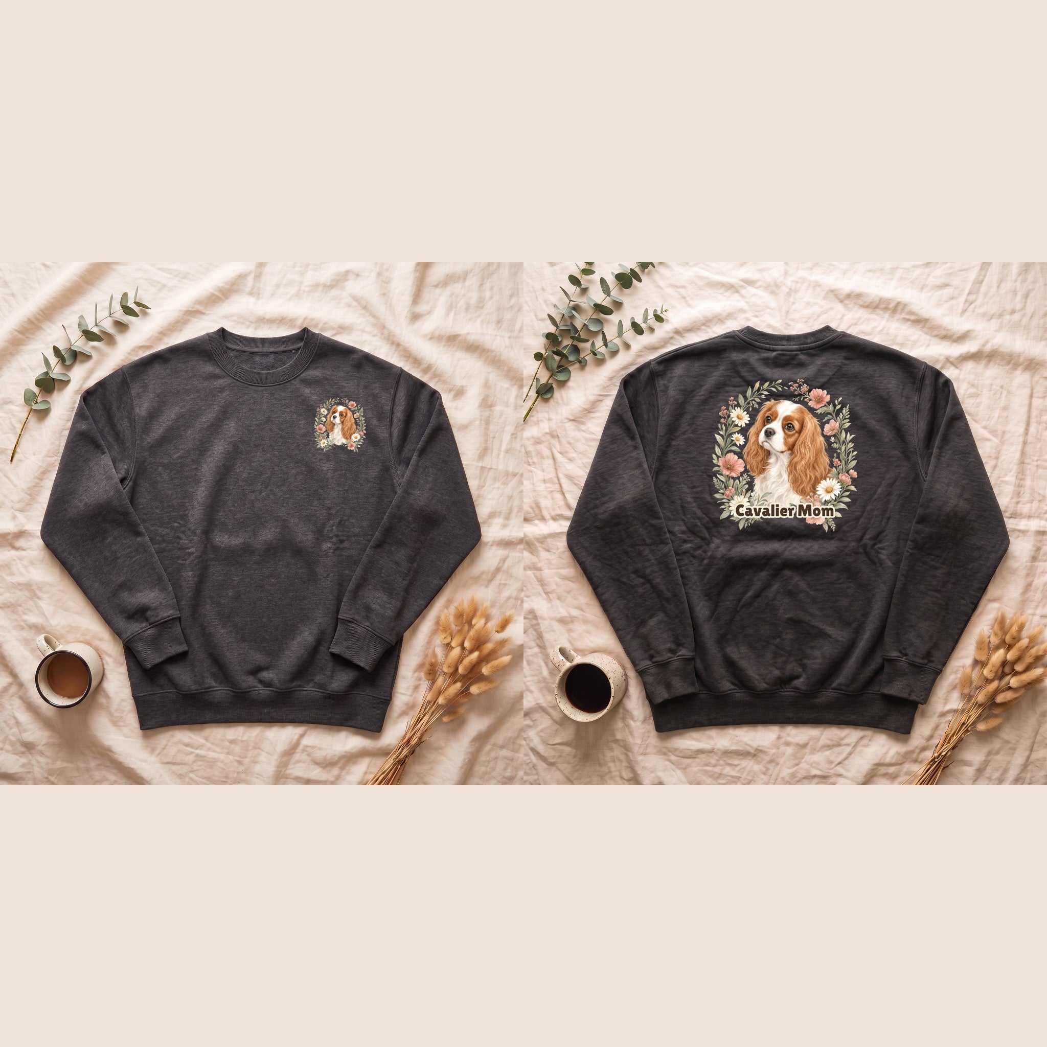 Cavalier Mom Shirt, Cavalier King Charles Spaniel Tee, Dog Mom Gift, Wildflower Dog Lover Sweatshirt