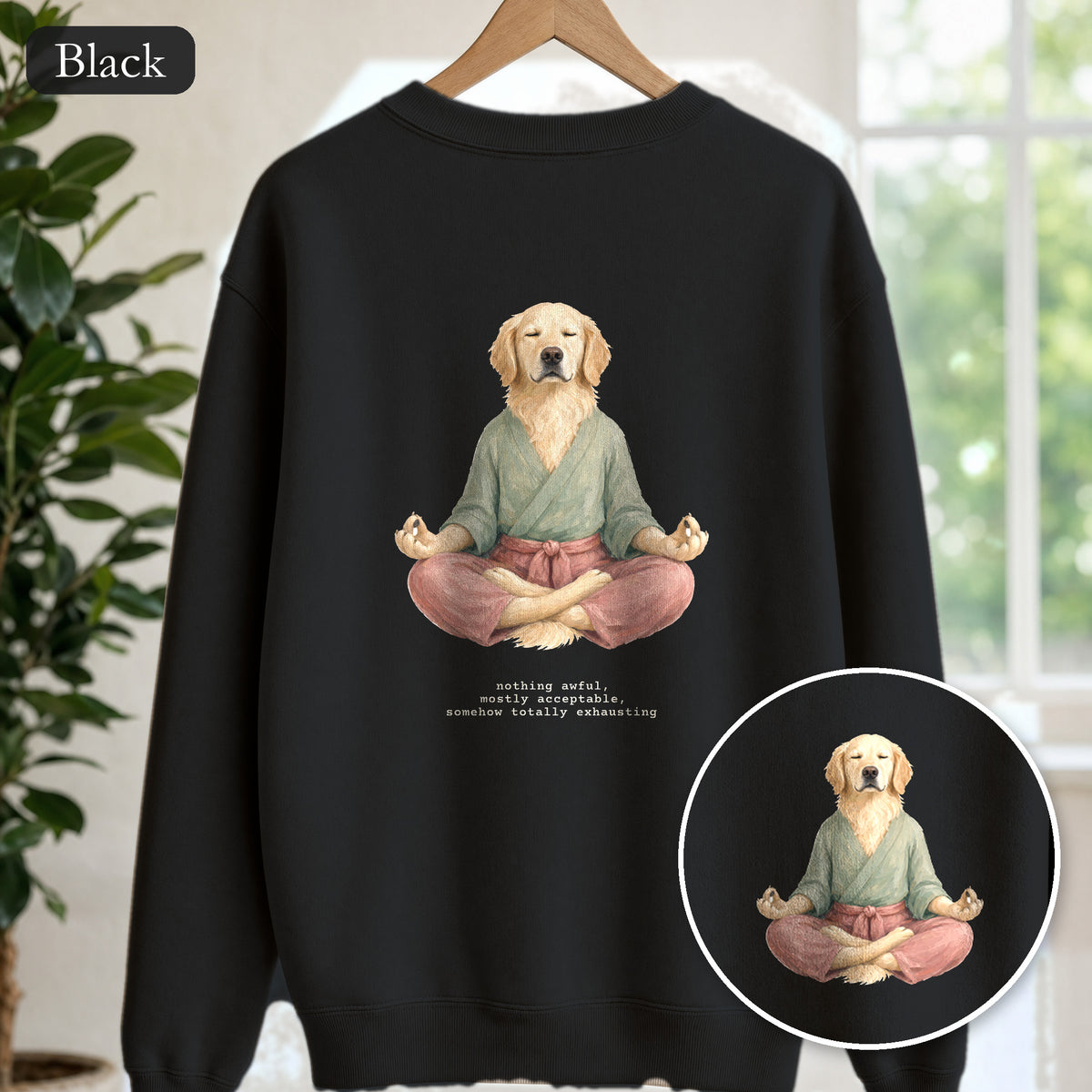 Yoga Dog Shirt, Namaste Zen Dog Tee, Funny Meditation Dog Mom Gift, Painterly Dog Lover Sweatshirt