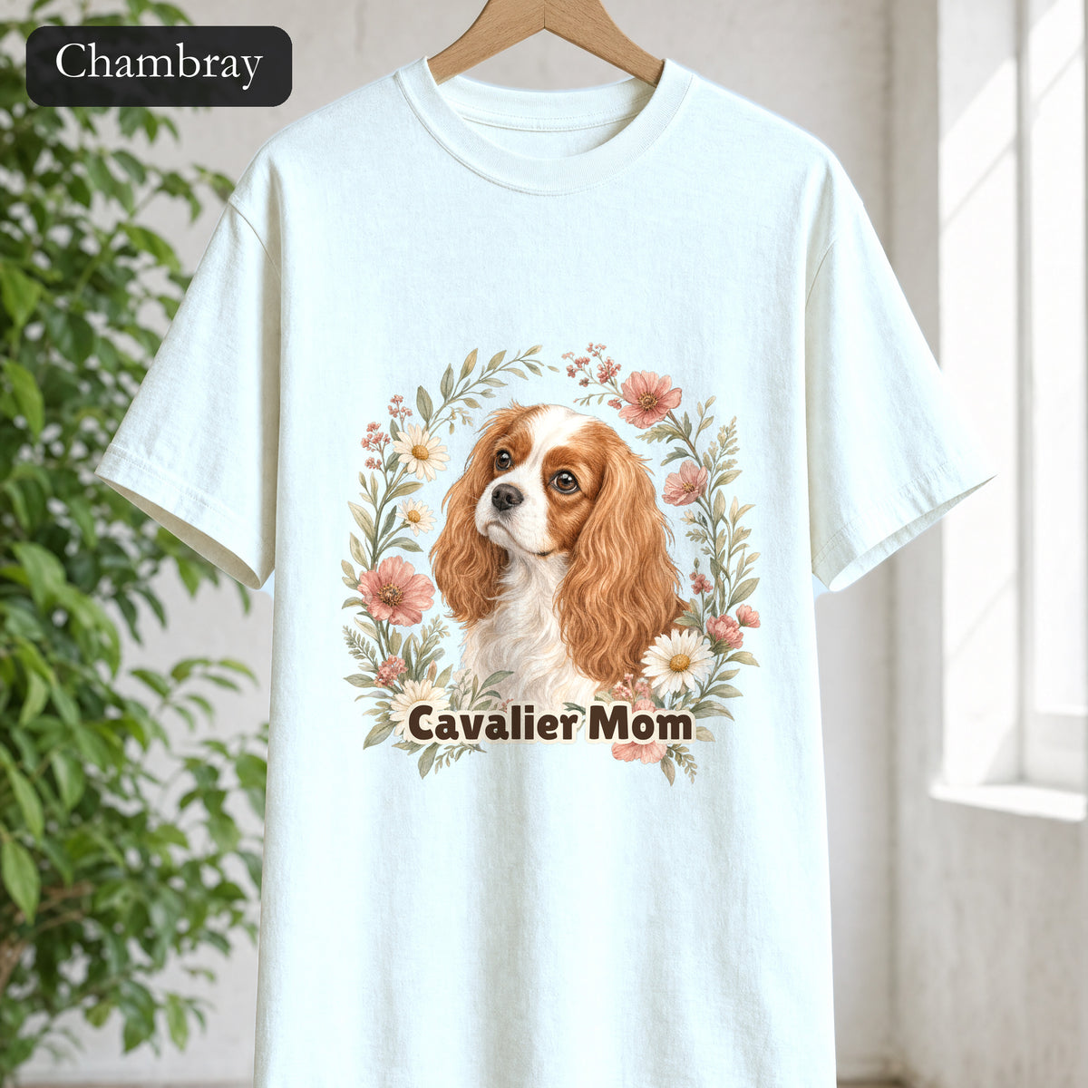 Cavalier Mom Shirt, Cavalier King Charles Spaniel Tee, Dog Mom Gift, Wildflower Dog Lover Sweatshirt