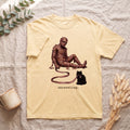 Unraveling Mummy & Cat Shirt, Funny Halloween Mummy Tee, Cozy Deadpan Spooky Tee, Black Cat Lover Gift